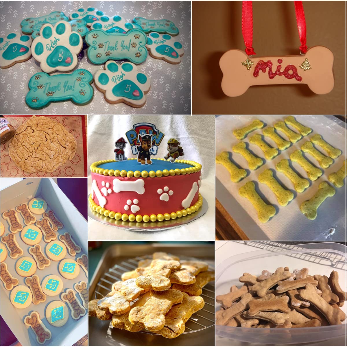 Dog Bone Cookie Cutters, Bone Shape Cookie Cutters 4 Pcs/Set, Dog Treats Cookie Cutter, Homemade Dog Biscuit Treats Cutters Plas