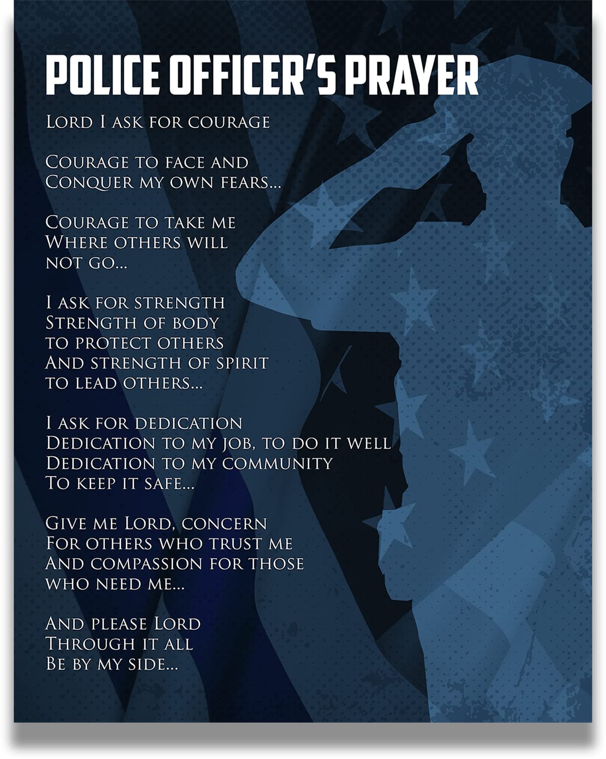 Police Prayer Wall Art - Law Enforcement Prints - Police Officer Gifts - Police Academy Graduation - Police Officer Wall Decor -