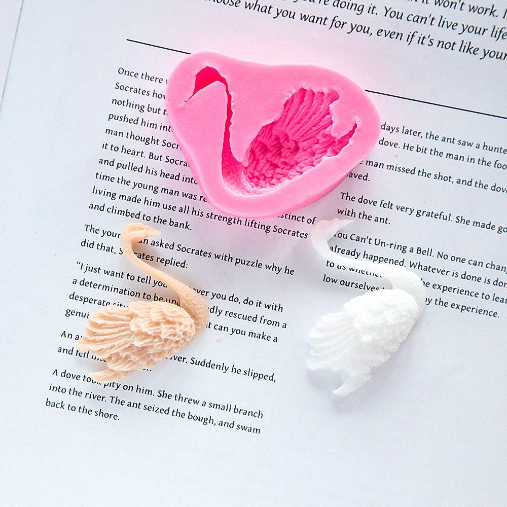2 Pack Swan Silicone Fondant Molds Swan Chocolate Candy Sugar Craft Gum Paste Mold Cake Decorating Tools Polymer Clay Resin Mold