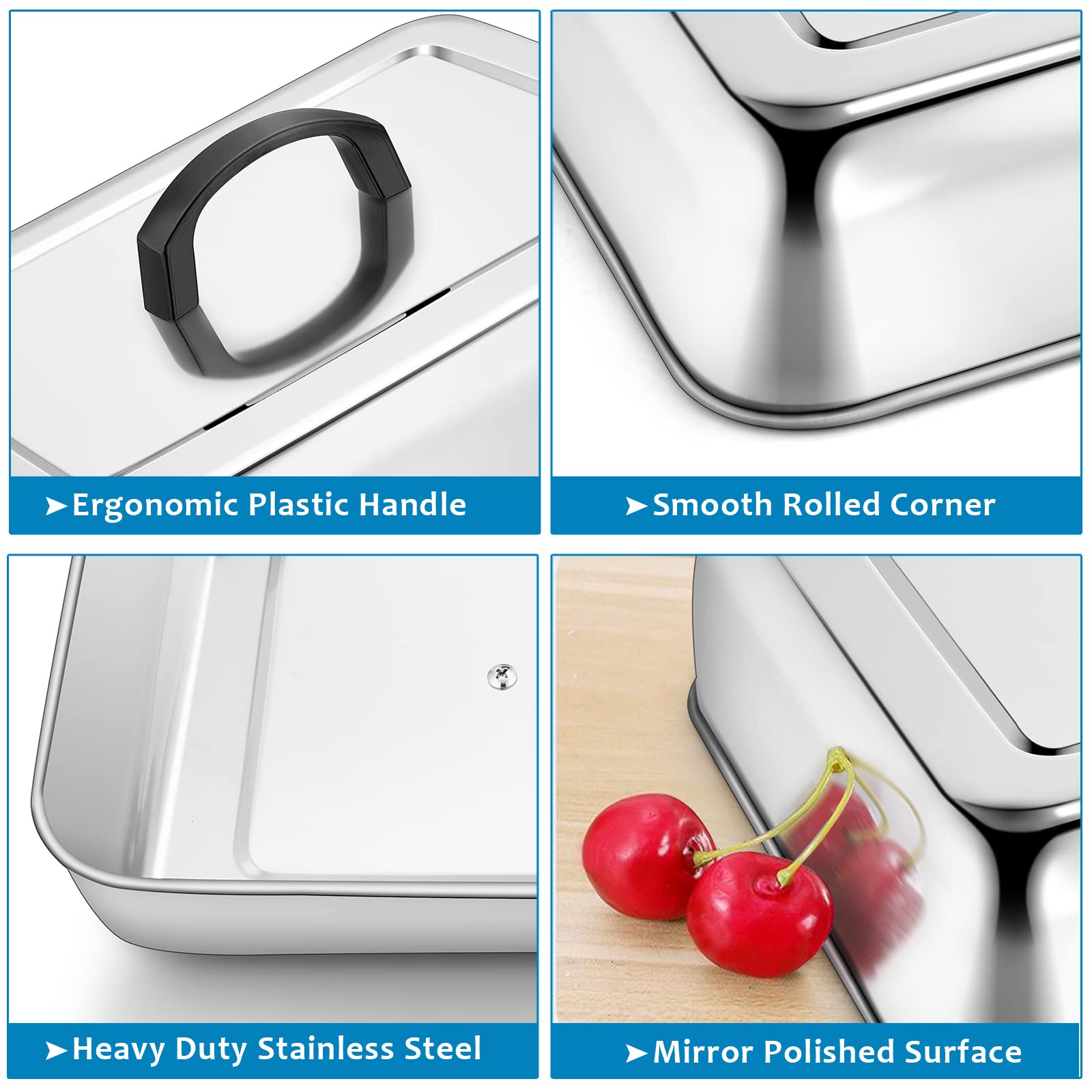 Basting Steaming Cover Set of 3  HaSteeL Stainless Steel Cheese Melting Domes  Professional Griddle Grill Accessories for Flat Top Teppanyaki BBQ Cooking Indoor & Outdoor  Easy Clean (13