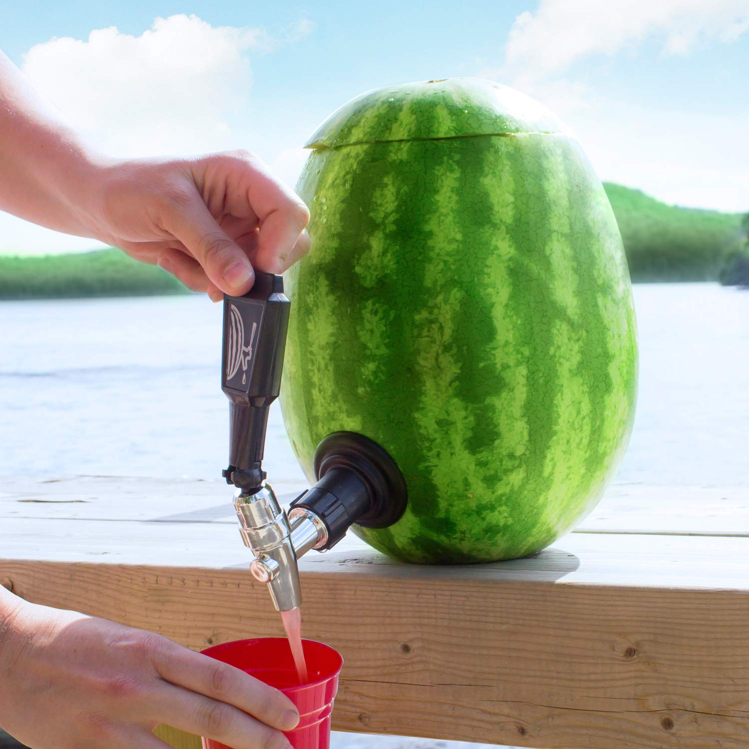 Final Touch Watermelon Keg Tapping Kit - Turn Watermelons & Pumpkins Into Drink Dispensers With Shank, Faucet, Coring Tool, And