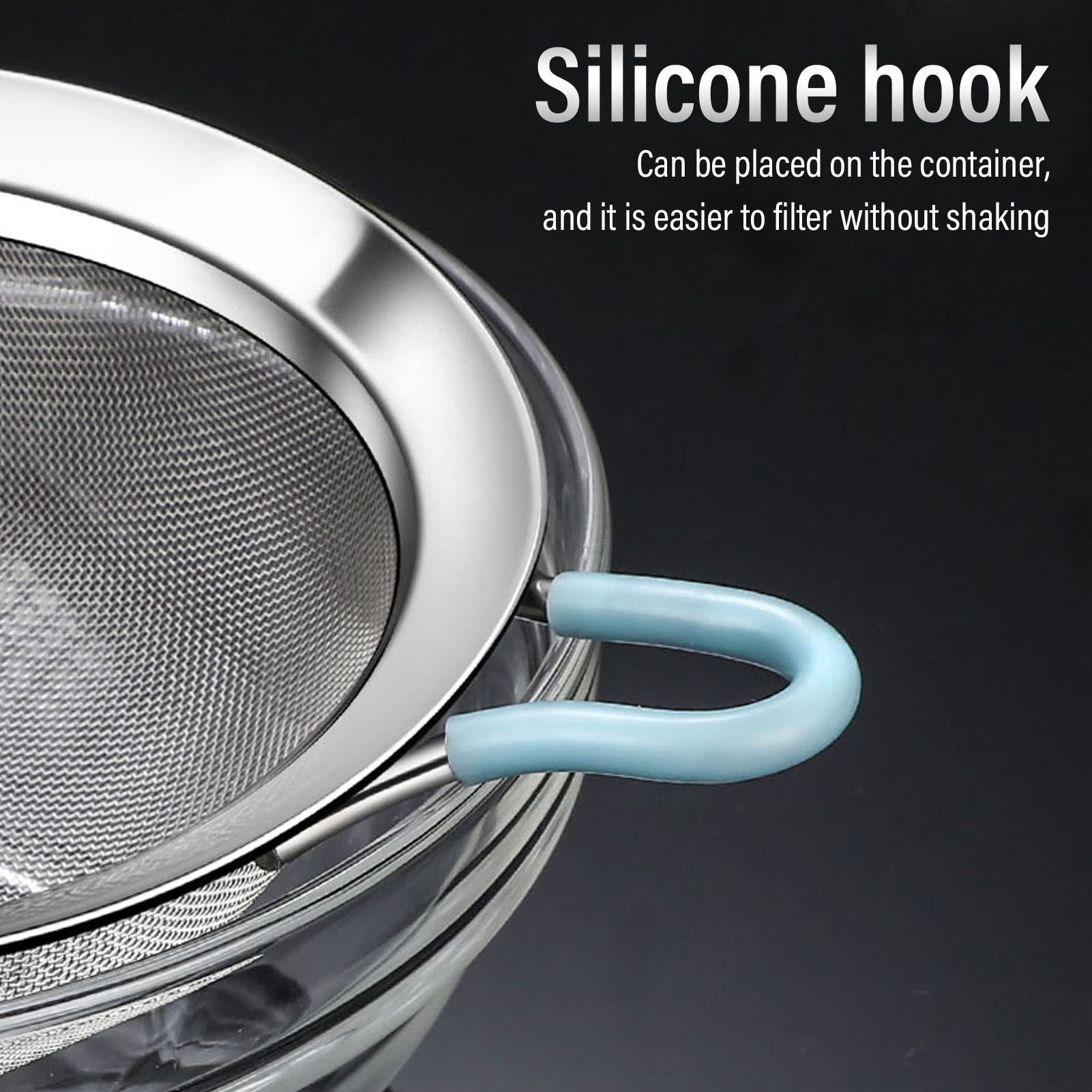 60 Mesh Fine Colander, Strainer Stainless Steel Handheld Flour Colander With Long Handle, Handheld Flour Sifter For Kitchen(20Cm