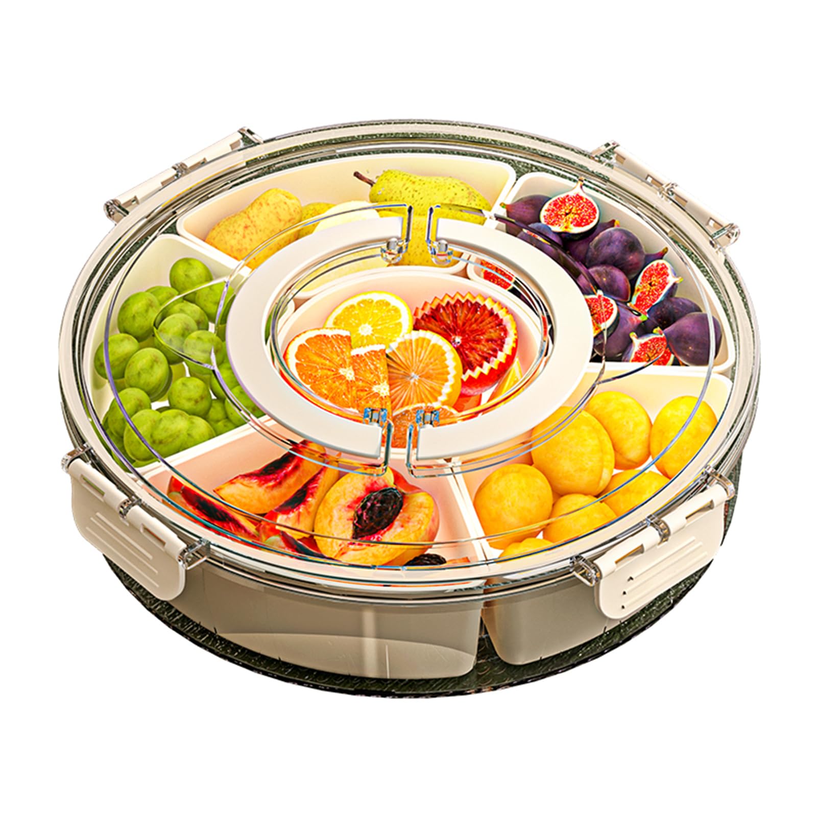 Ceipet Divided Serving Tray With Lid And Handle Fruit Containers For Fridge Snack Box Container Divided Storage Box For Platters