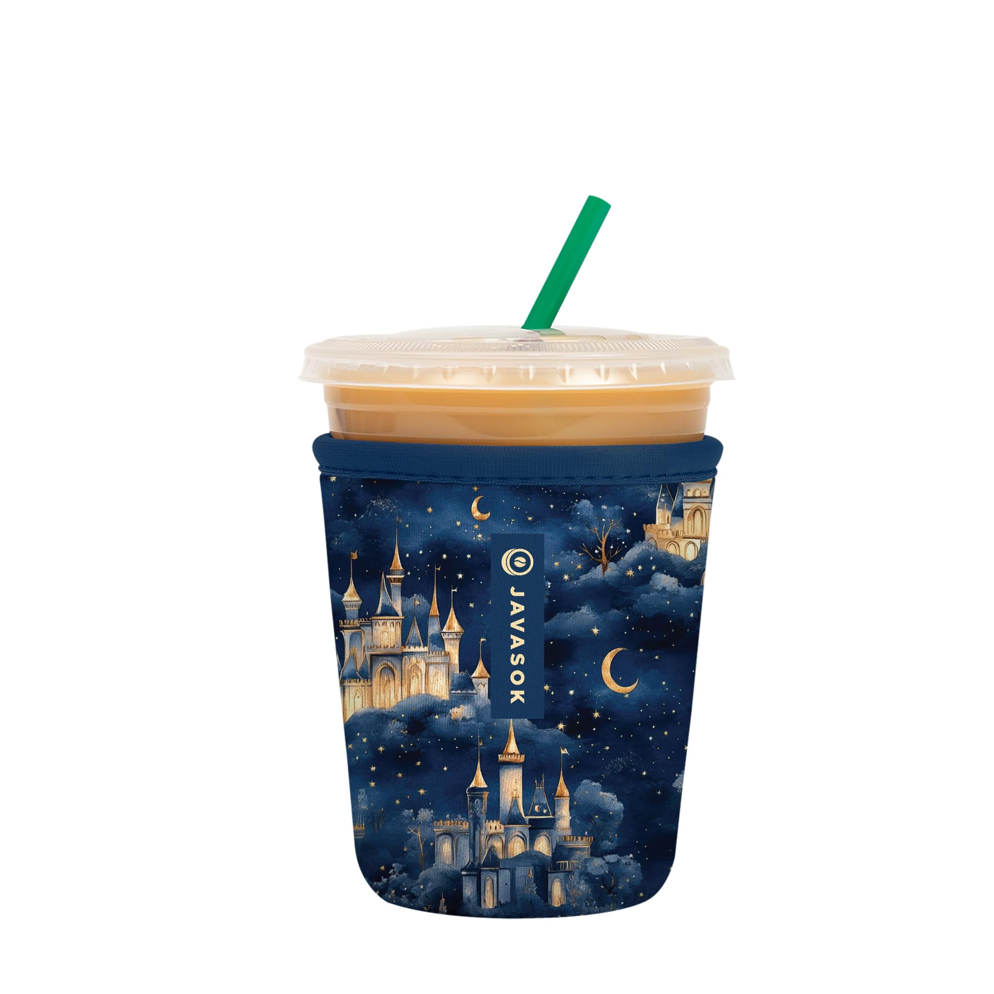 Sok It JavaSok Iced Coffee & Cold Soda Insulated Neoprene Cup Sleeve (Castle in the Sky, Small: 16-20oz)