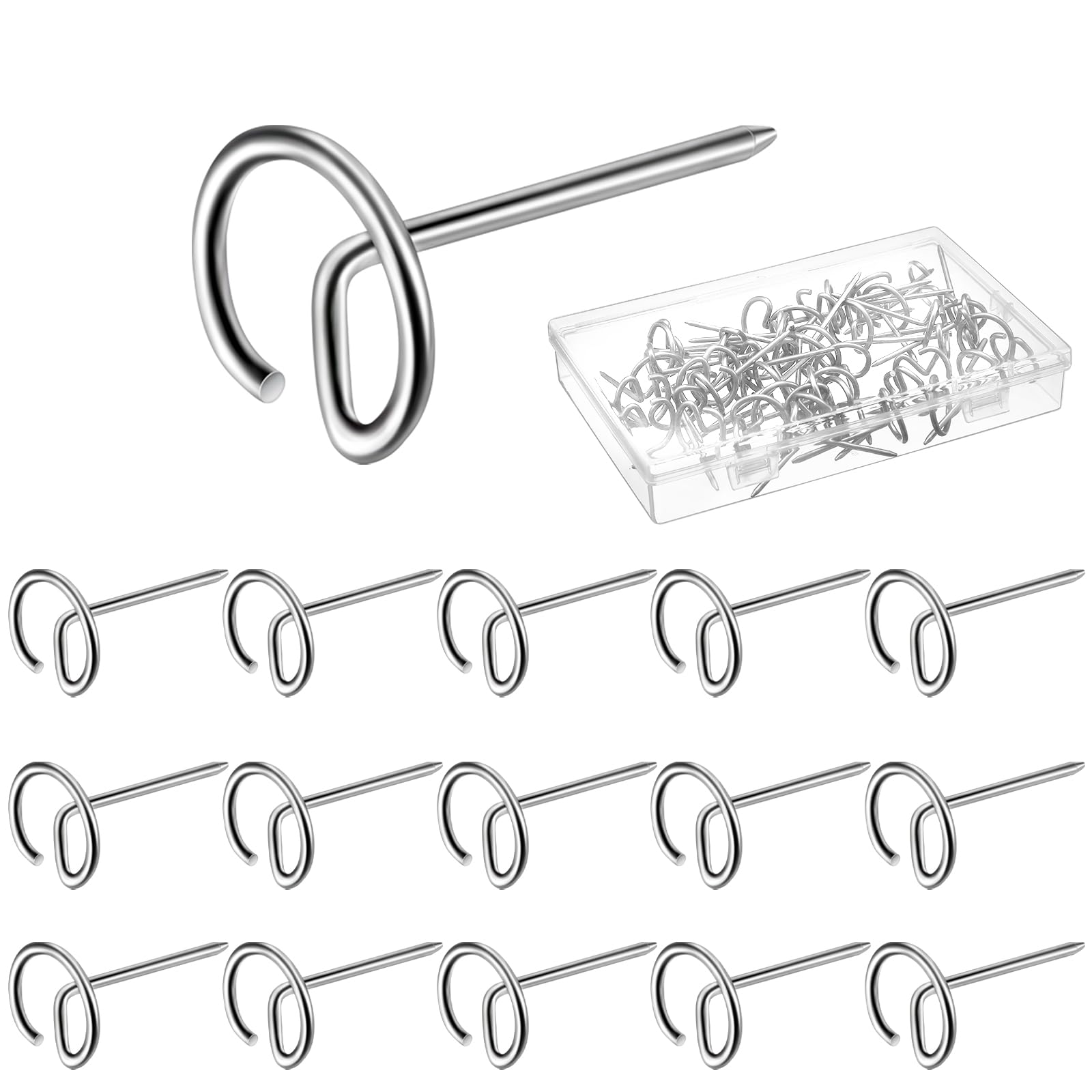 Otoolling 50 Pcs Stainless Steel Food Steak Skewers 1.75 Inch Reusable Metal Round BBQ Skewer Mini Short Barbecue Accessories Co