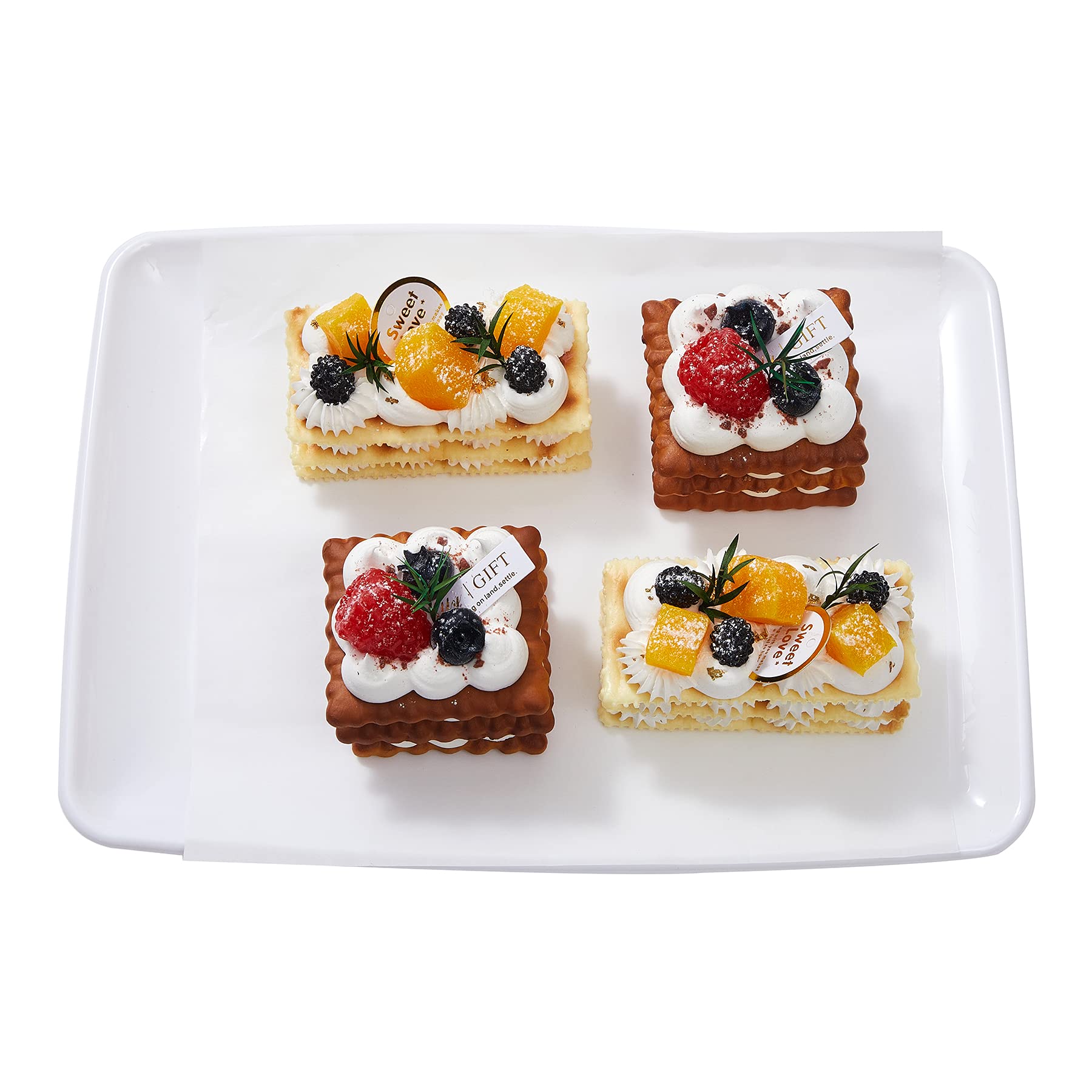 N9R 10Pcs White Plastic Serving Trays - 11
