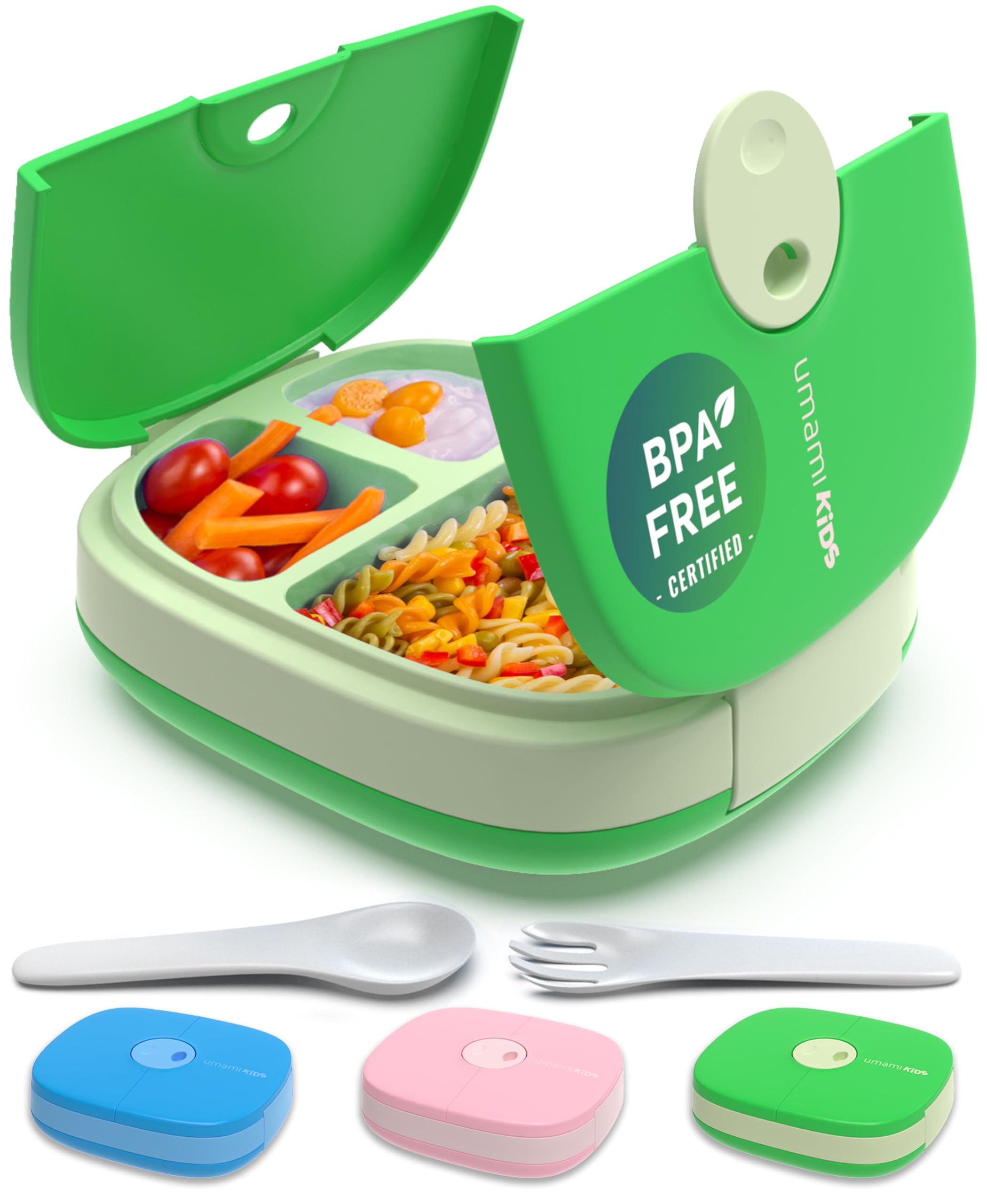 Umami All-in-1 Bento Box for Kids, Ice-pack & Utensils Included, 100% Leakproof & BPA free, Parents favorite Lunch Box Kids (Gr