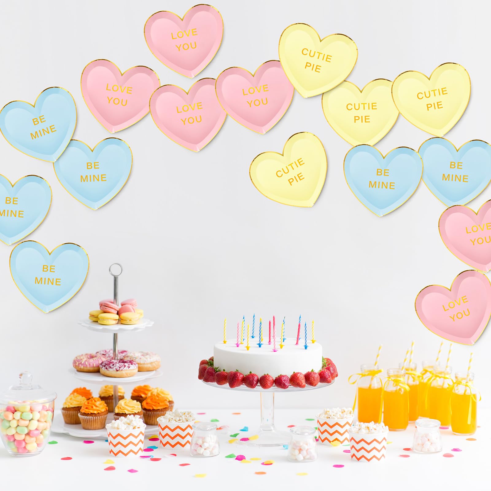Suclain 60 Pcs Valentine'S Day Paper Plates 9'' Heart Shaped Paper Plates Disposable Heart Tableware Valentine'S Day Party Dinne