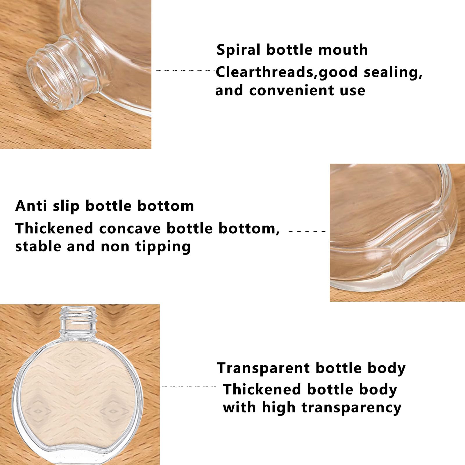 Pyawi 6Pcs, 2 Oz Glass Dropper Bottles For Essential Oils ,60Ml Flat Round Perfume Bottle With Eye Droppers, For Essential Oils,