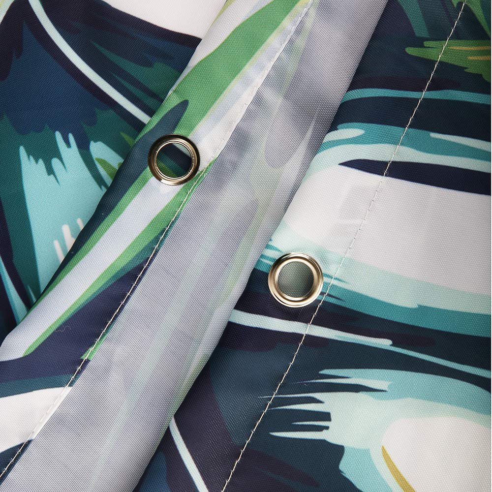 Livilan Green Shower Curtain, Tropical Shower Curtain, Plant Shower Curtain, Leaf Shower Curtain, Botanical Shower Curtain Set W