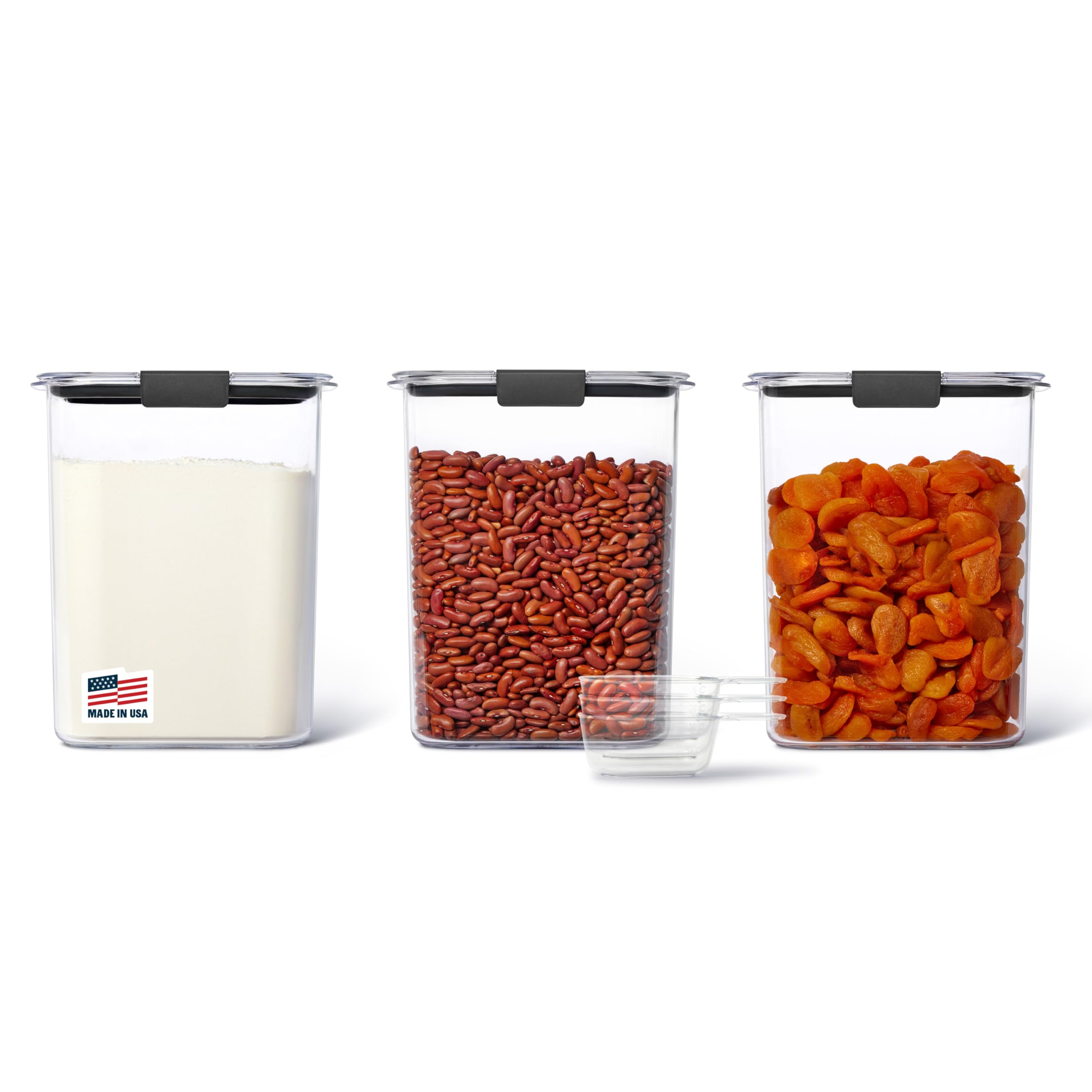 Rubbermaid Brilliance BPA-Free Food Storage Containers with Lids Airtight Kitchen and Pantry Organization Set Includes 3 Contain