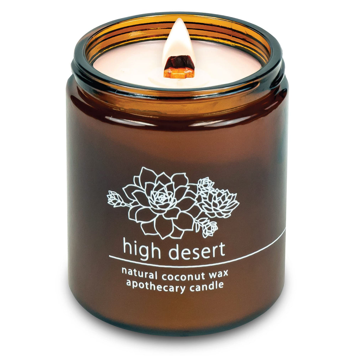 Hemlock Park Crackling Wood Wick Candle Handcrafted with Natural Coconut Wax (Standard 8 oz, High Desert)