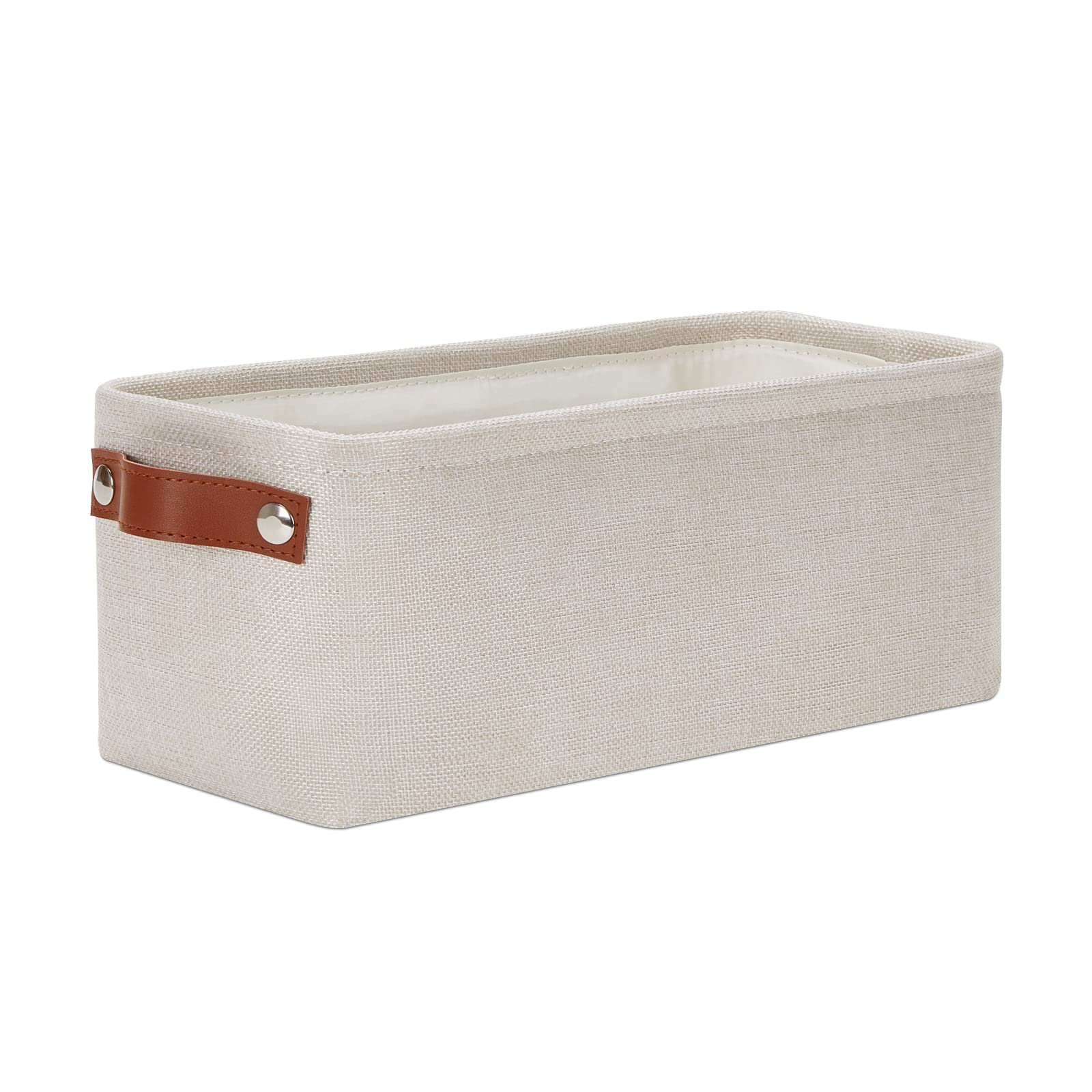 Dullemelo Small Storage Basket, Toilet Paper Basket Narrow Storage Bin For Bathroom, Bathroom Basket For Organizing With Leather