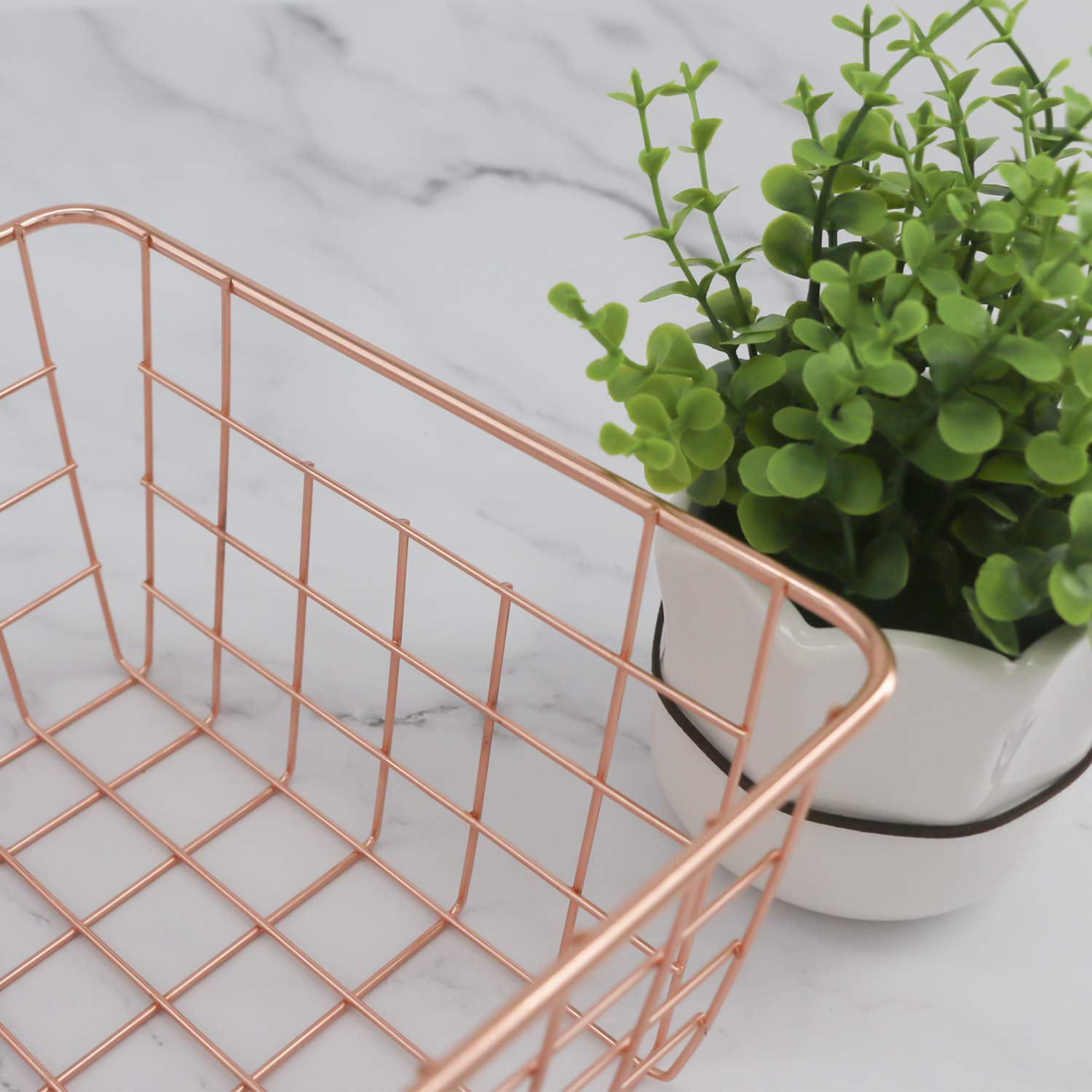 Metal Wire Storage Basket With Handles For Kitchen Food Pantry Papers Home Office Desk Basket Bathroom Laundry Room Basket Bedro