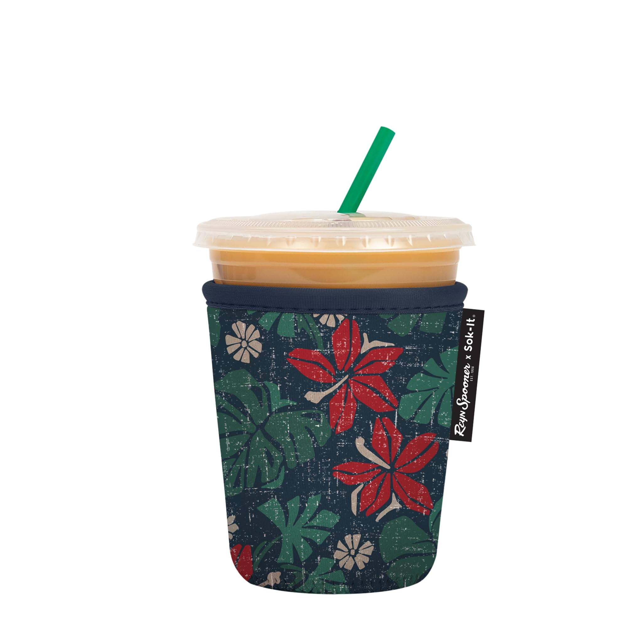 Sok It Java Sok Iced Coffee & Cold Soda Insulated Neoprene Cup Sleeve (Reyn Spooner Pahala, Small: 16-20Oz)