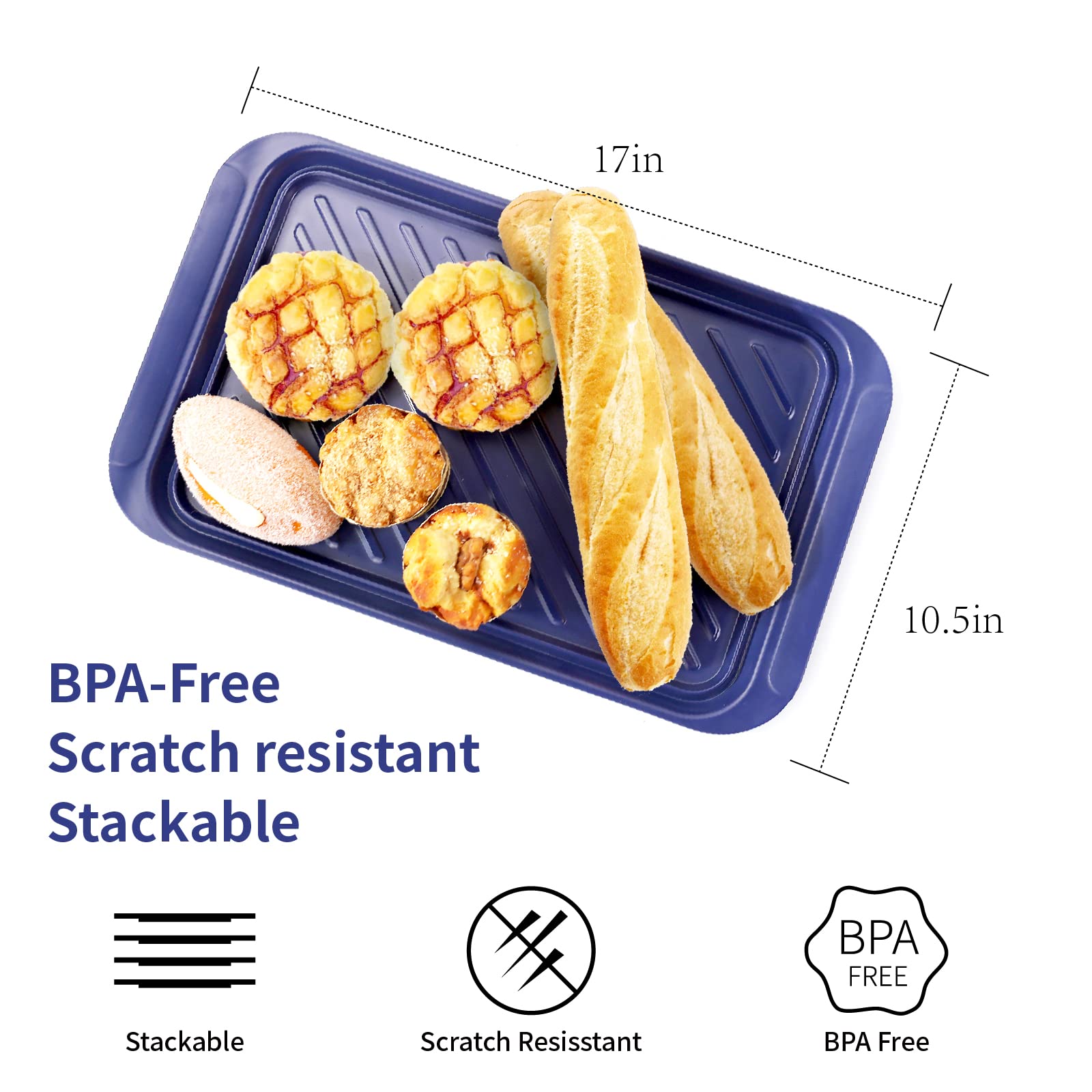 Tp Serving Trays With Handles, Melamine Grill Prep And Serving Platters For Outdoor, Parties And Bbq Dishwasher Safe Food Tray,