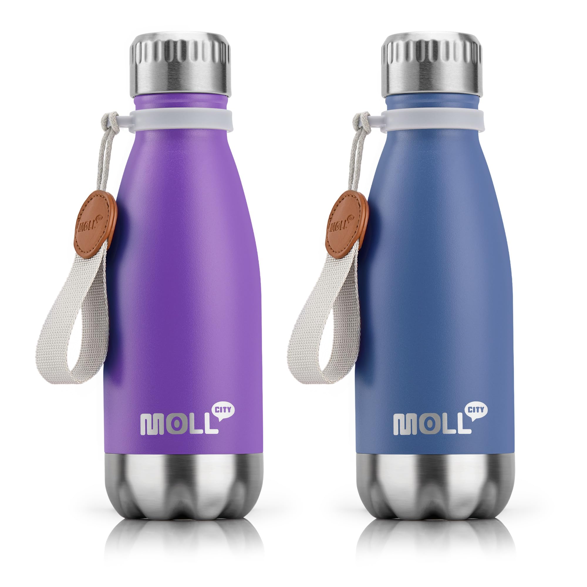 Mollcity 9 oz Water Bottle Stainless Steel Double Wall Vacuum Insulated Sports Water Bottle for Kids, Small Mini Cola Shape Wate