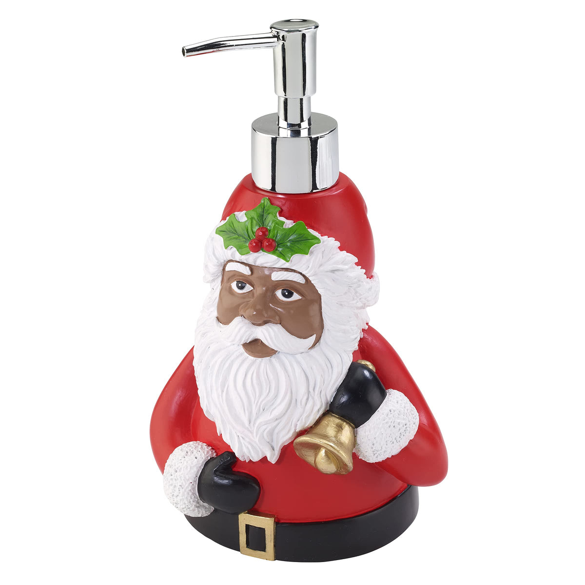 Avanti Linens - Soap Dispenser/Lotion Pump, Resin Bathroom Accessories, Christmas Bathroom Decor (Holiday Collection, Black Sant