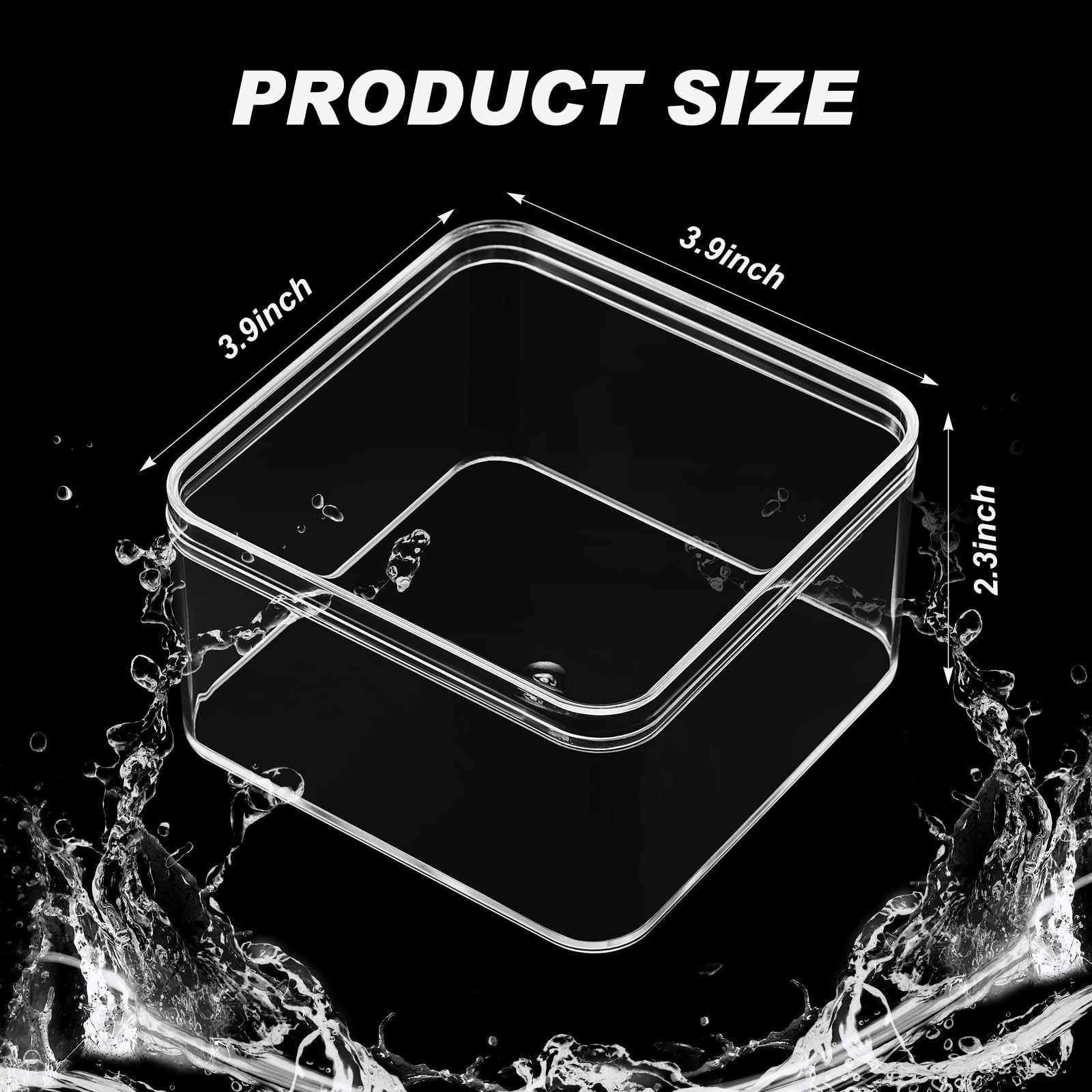 Juexica 12 Pcs Clear Acrylic Box with Lid Plastic Small Acrylic Boxes Decorative Storage Box Jewelry Display Mini Clear Containe