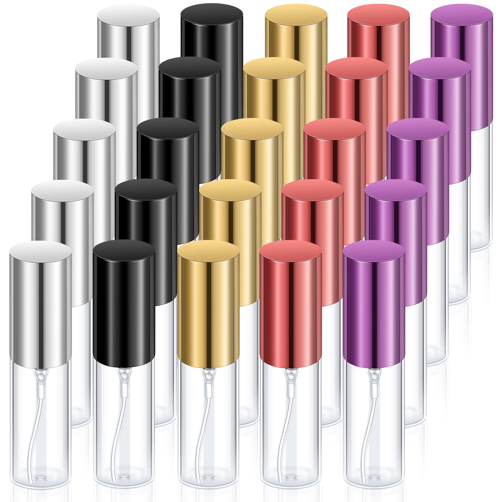 Yinder 25 Pcs Travel Perfume Atomizer Bottle Refillable Perfume Mist Spray Bottles Mini Empty Travel Perfume Sprayer Clear Porta