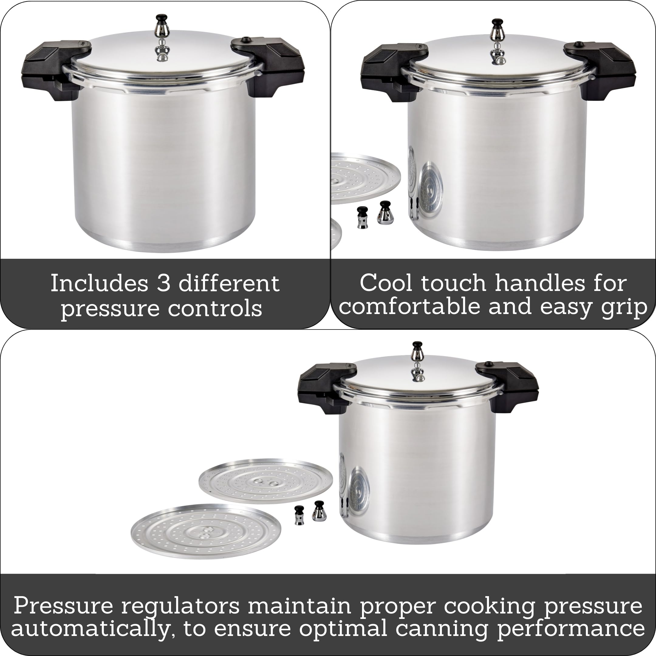 Mirro - 7114000221 Mirro 92122A Polished Aluminum 5  10  15-PSI Pressure cooker  canner cookware, 22-Quart, Silver
