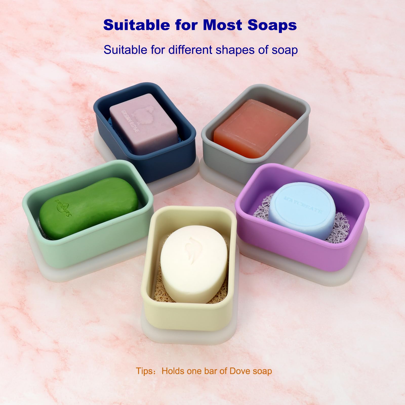 Travel Soap Case, Leak Proof Travel Soap Container, Silicone Soap Box With Drainage Layer, Shatterproof Soap Holder For Travel,
