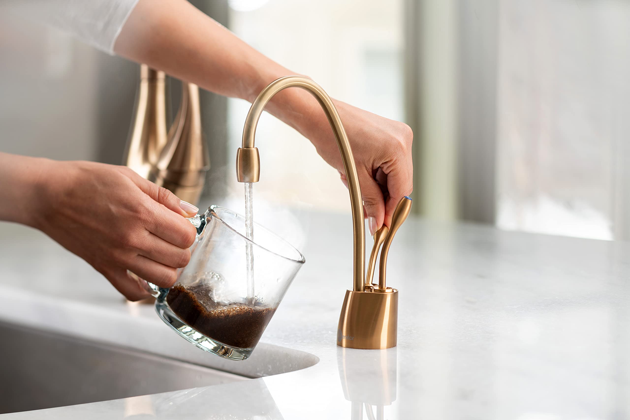 Insinkerator F-Hc1100-Bb Indulge Hot And Cool Water Dispenser Faucet, Brushed Bronze