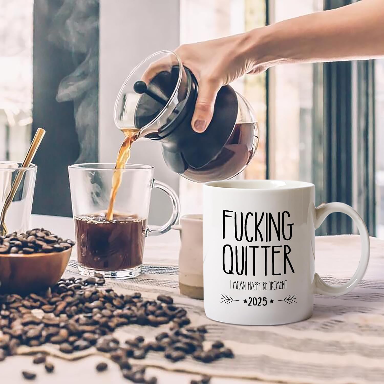 Funny Retirement Gifts for Men Women-Quitter I Mean Happy Retirement Coffee Mugs 2023  Unique Retired Mugs Gift Ideas for Coworkers Office & Family