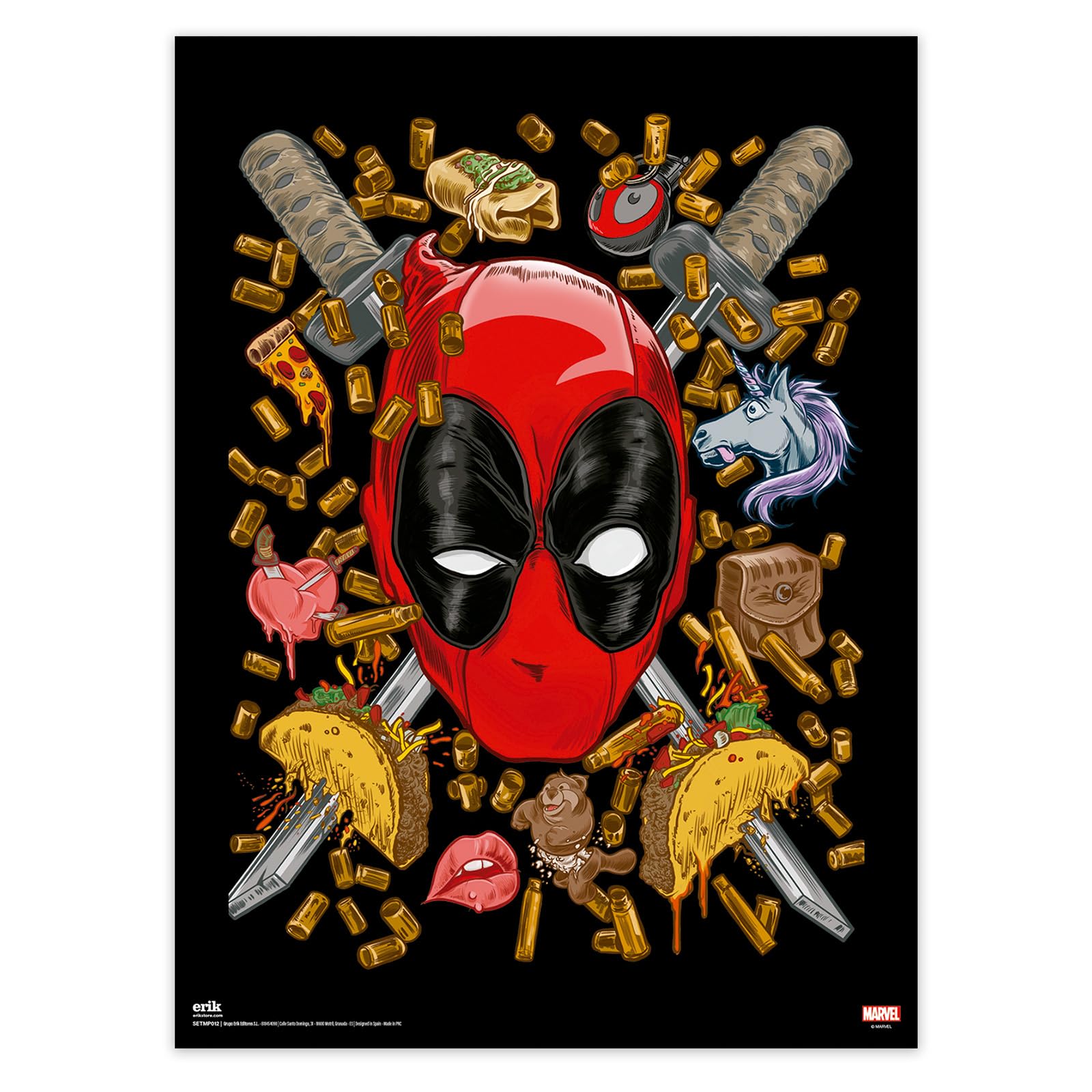 Grupo Erik Poster - Marvel Deadpool - Set Of 2 Mini Posters 15 X 20.5 Inches / 38 X 52 Cm - Art Poster Shipped Rolled Up In A Pr