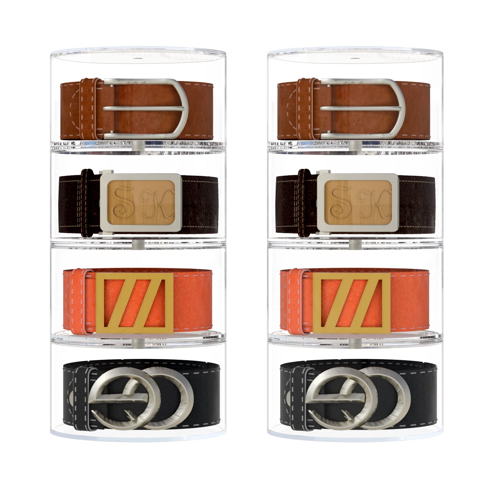 NIUBEE Belt Organizer  Acrylic 8 Layers Belt Case Storage Holder and Display for Accessories like Jewelry Watch Bracelets