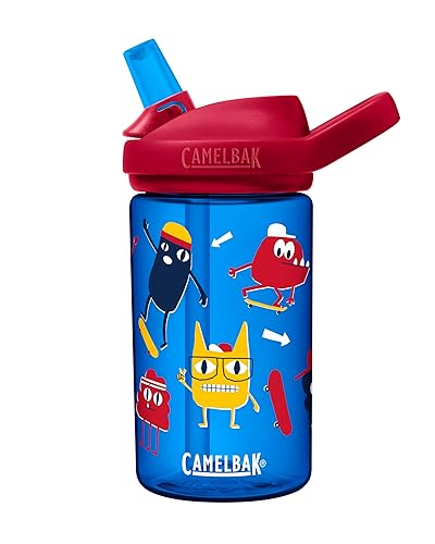 CamelBak eddy+ 14 oz Kids Water Bottle with Tritan Renew - Straw Top  Leak-Proof When Closed  Skate Monsters