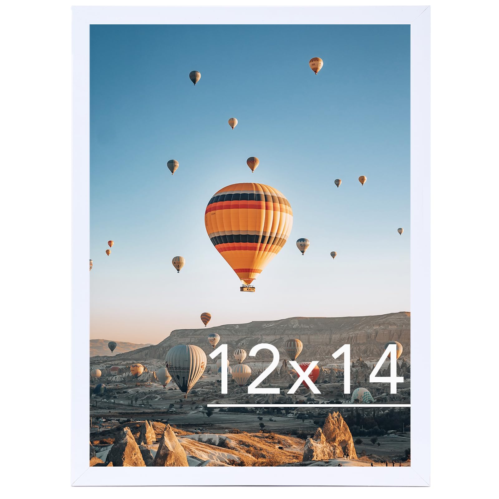 JCJMY 12x14 Picture Frame White for Wall Hanging, Wall Mounting Horizontally or Vertically, 12 x 14 Wall Gallery Poster Photo Fr