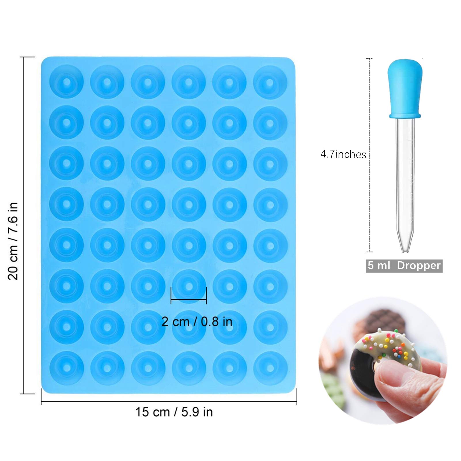JOERSH Gummy Loop Molds  4 Silicone Candy Molds with 4 Droppers  Non-Stick Mini Donut Pans for Gummy Rings  Fruit Loop Gummies  Cereal Loops