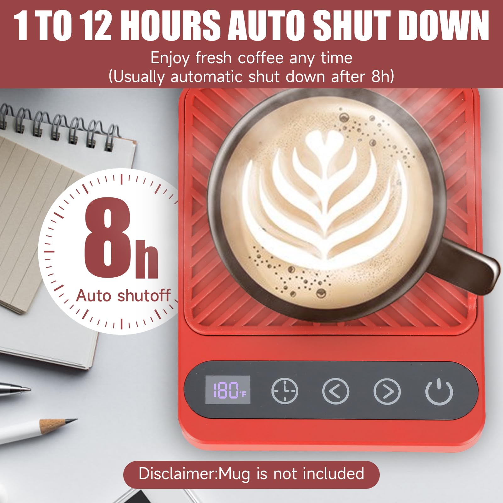 Coffee Warmer For Desk - Electric Mug Warmer, Coffee Mug Warmer With Timer, Mug Warmer, Led Display Smart Coffee Cup Warmer, Mug