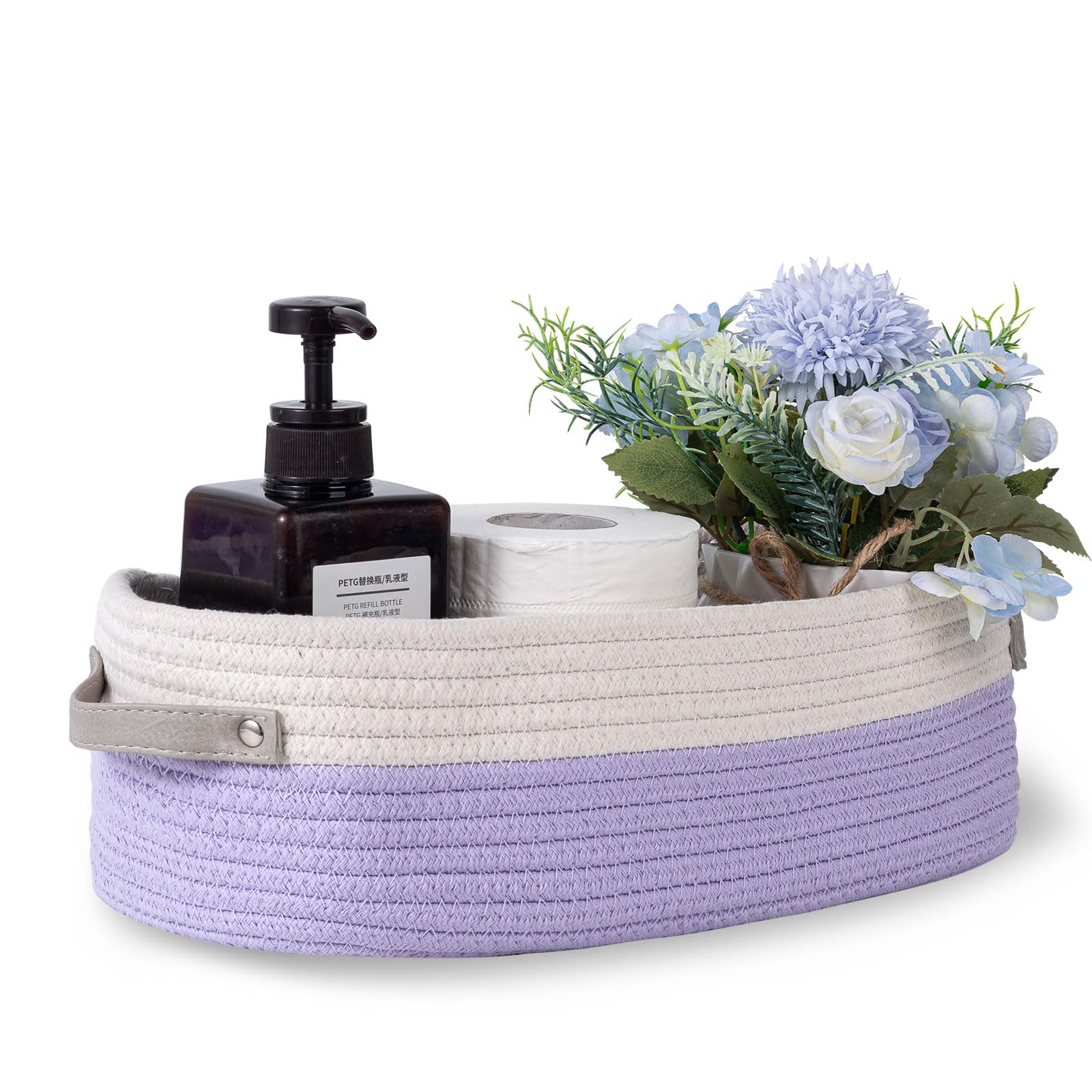 Oradrem Cotton Rope Woven Basket Toilet Paper Baskets For Organizing Decorative Basket For Boho Decor Small Storage Basket Gift