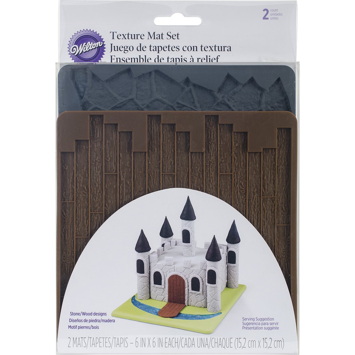 Wilton Texture 2-Piece Mold Set, Cobblestone/Wood