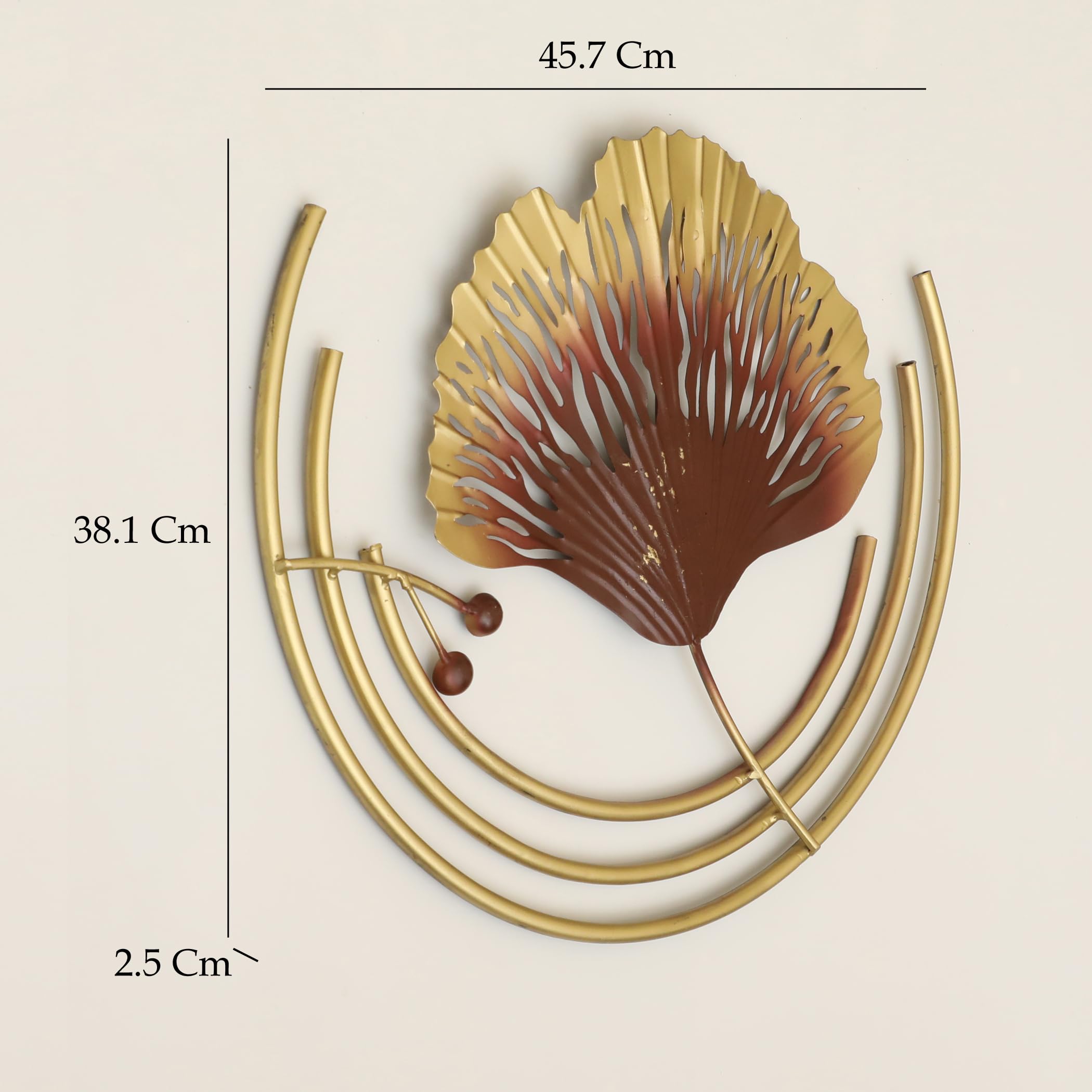 Vedas Multicolour Metal Greenfield Leaf Wall Hanging Sculpture For Living Room, Bedroom, Dining Room, Kitchen, Bathroom, Entrywa