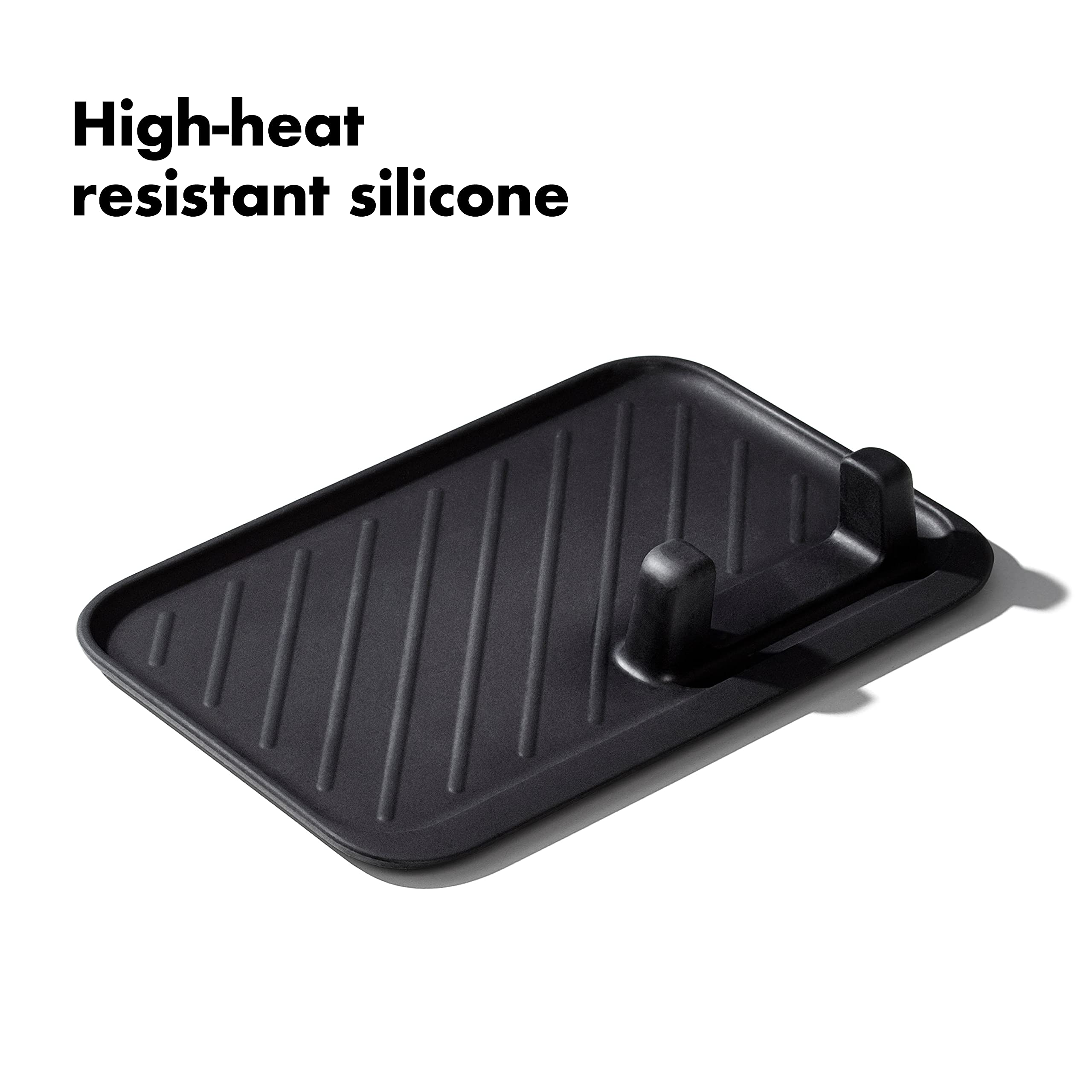 Oxo Good Grips Grilling, 3Pc Set - Tongs, Turner And Tool Rest, Black