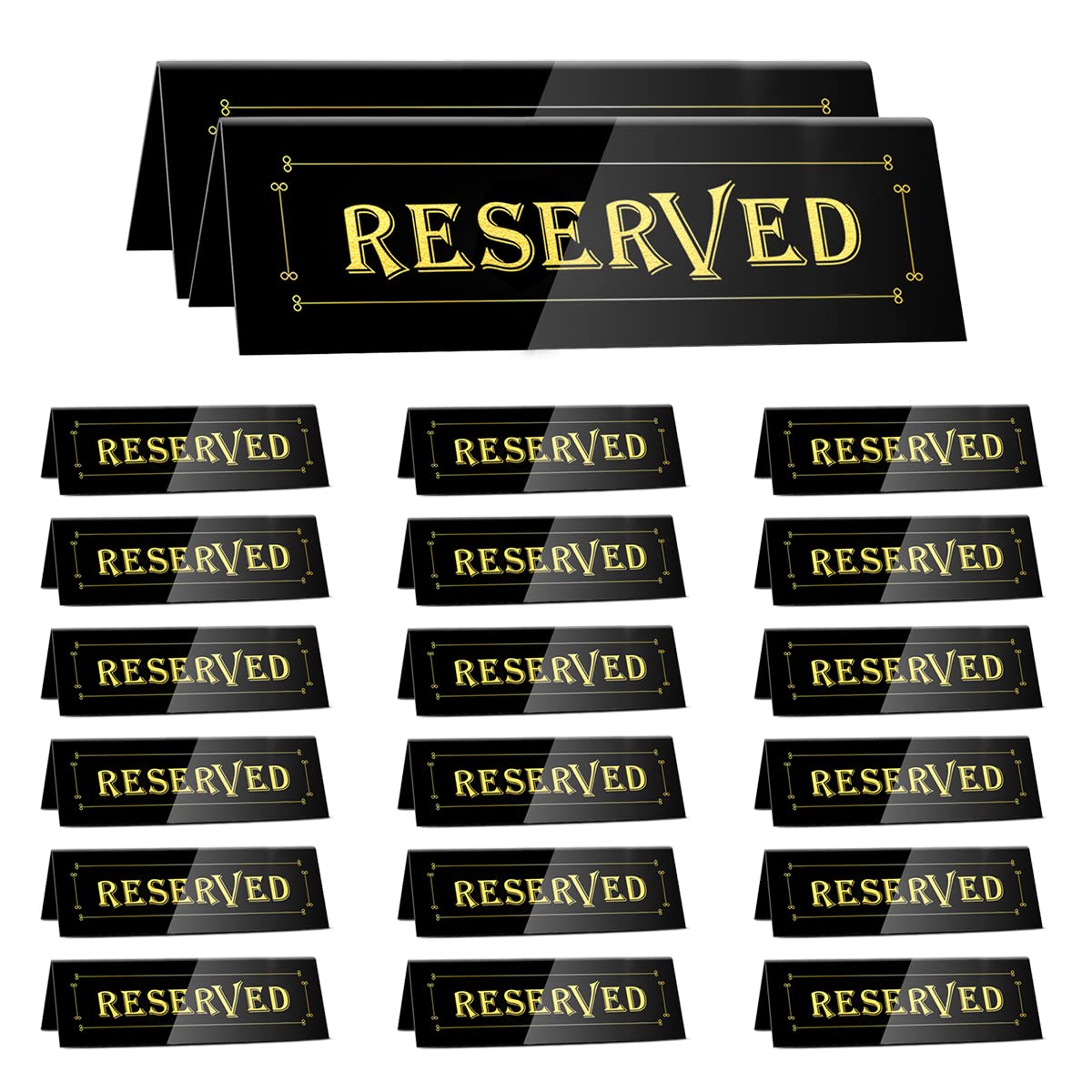 Amazon Table Sign Wathfkcu 20Pcs Reserved Table Signs Acrylic Reserved Table Tent Signs ...