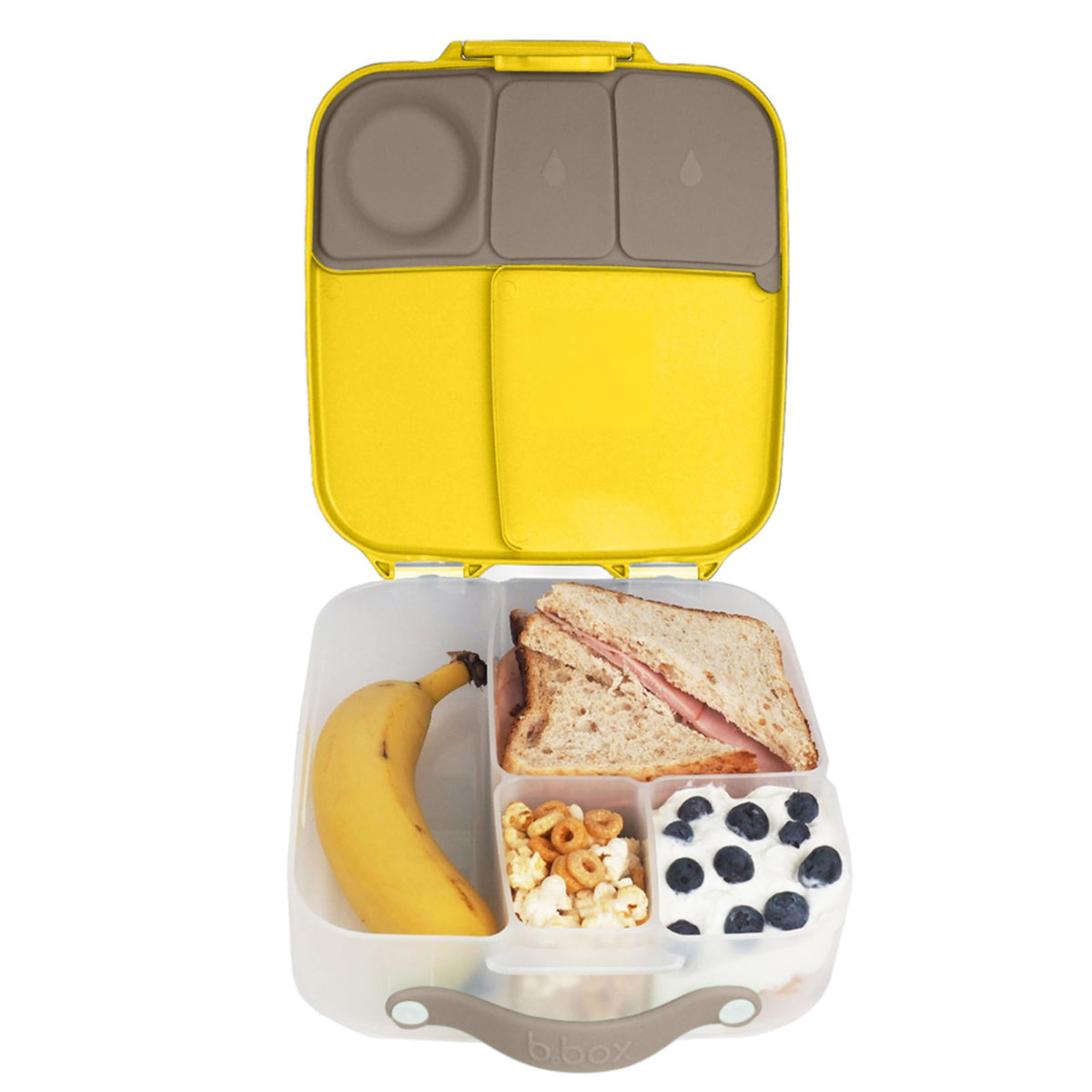 B.Box Lunch Box For Kids: Jumbo Bento Box W/ 4 Compartments (2 Leak Proof), Removable Divider, Gel Cold Pack. Big Eaters Ages 3+