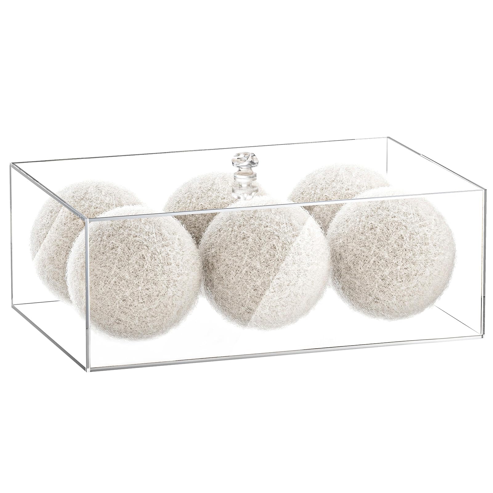 Dryer Ball Holder For Laundry Room ,Acrylic Dishwasher Pods Container With Lid,Dryer Balls Dispenser,Laundry Room Organization A