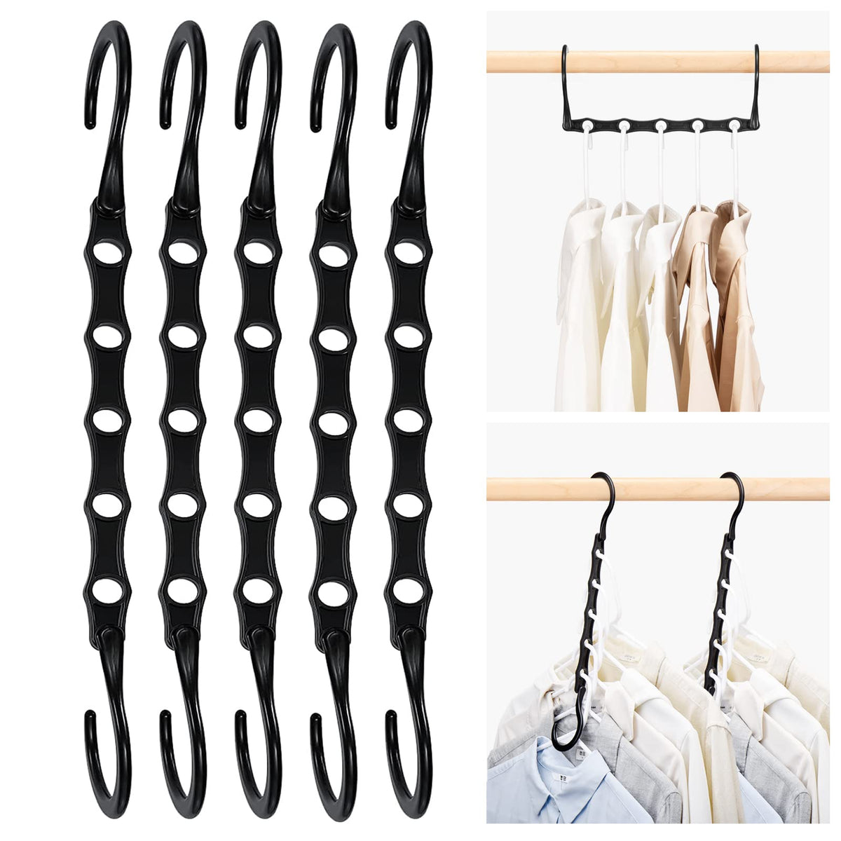 House Day Space Saving Hanger 20 Pack Sturdy Black Magic Hangers For Closet Organizers And Storage For Heavy Clothes, Dorm Room