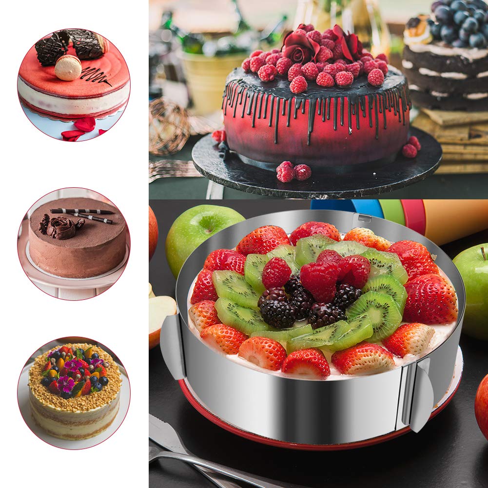 Wiwaplex Cake Ring 6 To 12 Inch Adjustable Round Stainless Steel Cake Mousse Mould Ring Bakeware Tools Cake Decorating Mold Baki
