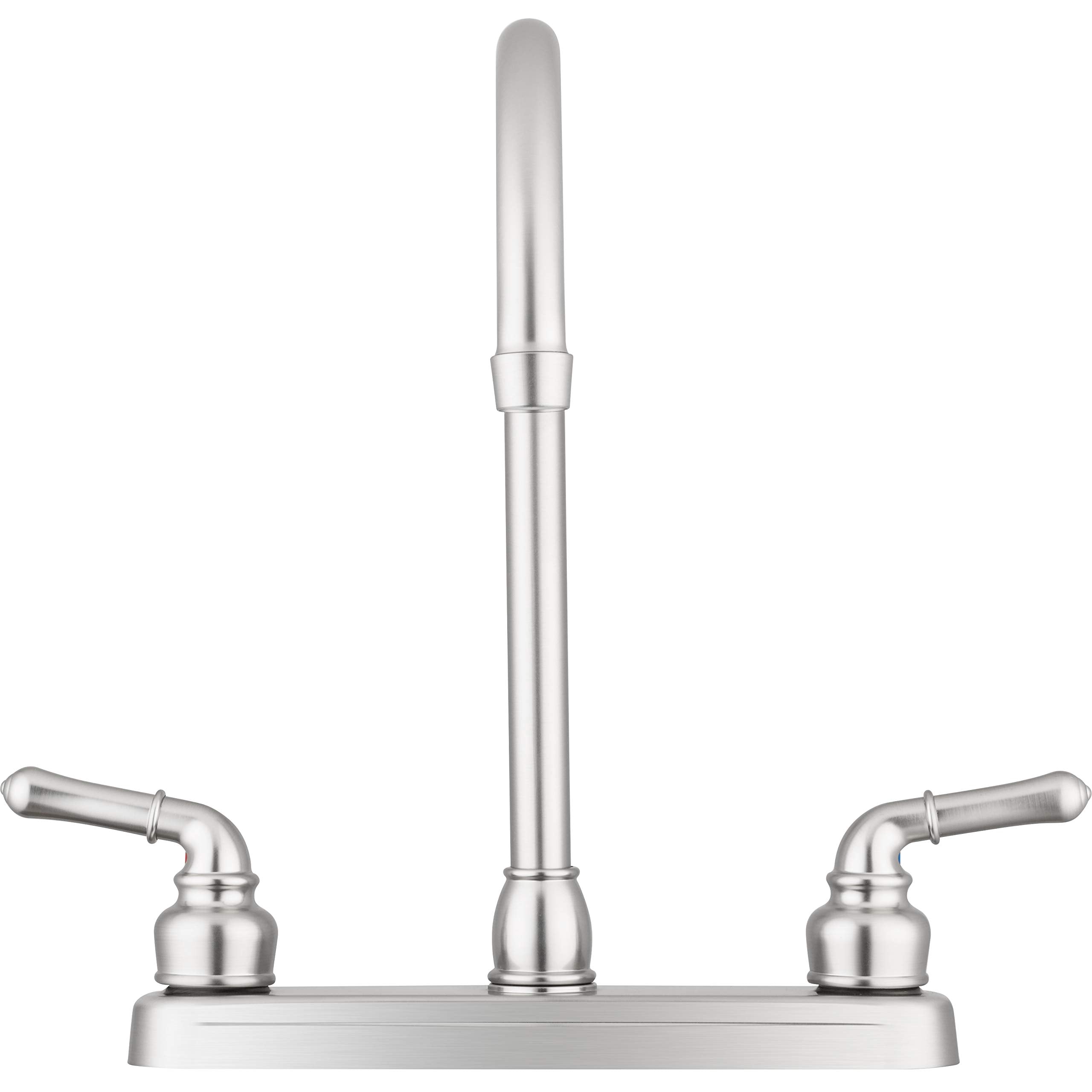 Pacific Bay Lynden Modern High Arc Kitchen Sink Faucet - Metallic Plating Over ABS Plastic - Brushed Satin Nickel Plating