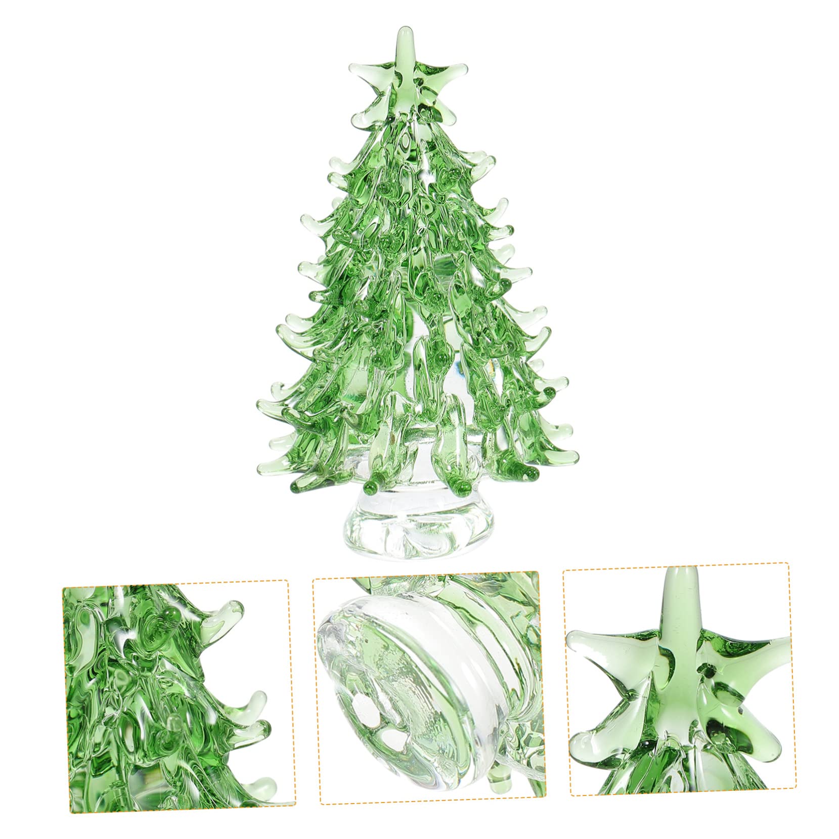 FONDOTIN Mini Christmas Tree Figurine Crystal Desktop Decor for Holiday Cheer Lighted Christmas Tree Design for Festive Decorati