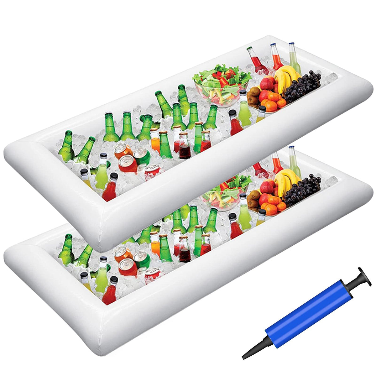 Jasonwell Inflatable Serving Bars Ice Buffet Salad Serving Trays Food Drink Holder Cooler Containers Indoor Outdoor Bbq Picnic P