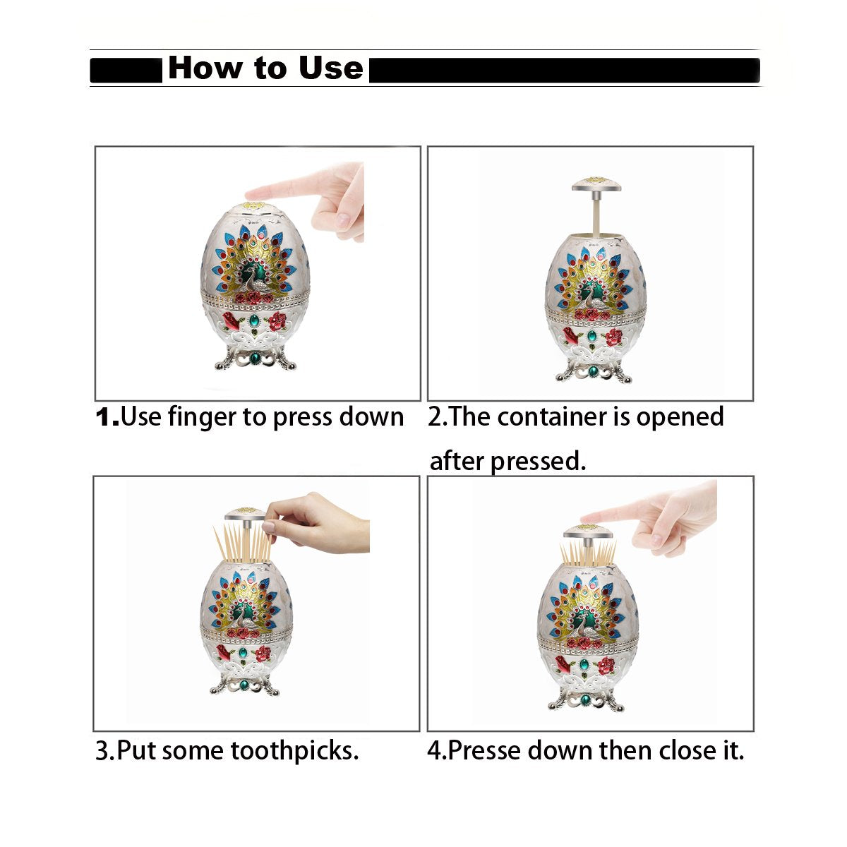 Lauyoo Portable Retractable Toothpick Holder With Bottle Opener Automatic Retro Pop Up Toothpick Dispenser Toothpicks Case Stora