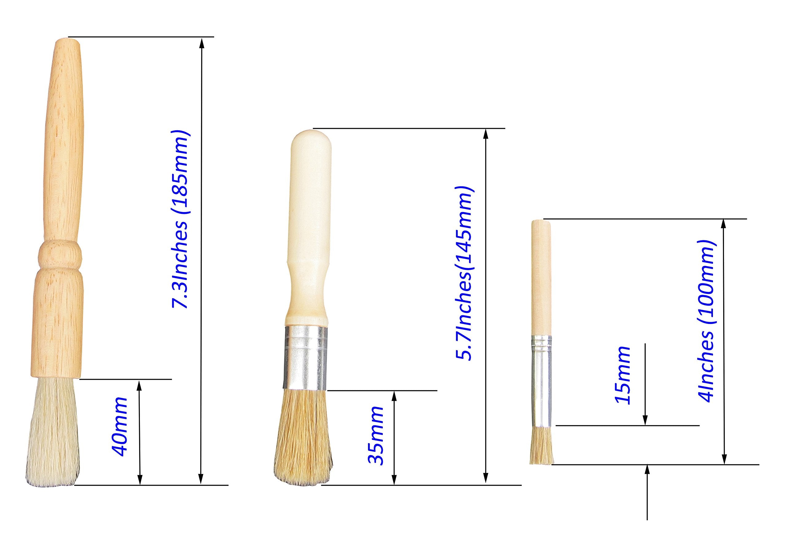 Coffee Grinder Cleaning Brush 3Piece Set, (7.3''-5.7''-4''), Espresso Equipment Dusting And Maintenance Brushes, Coffee Powder B