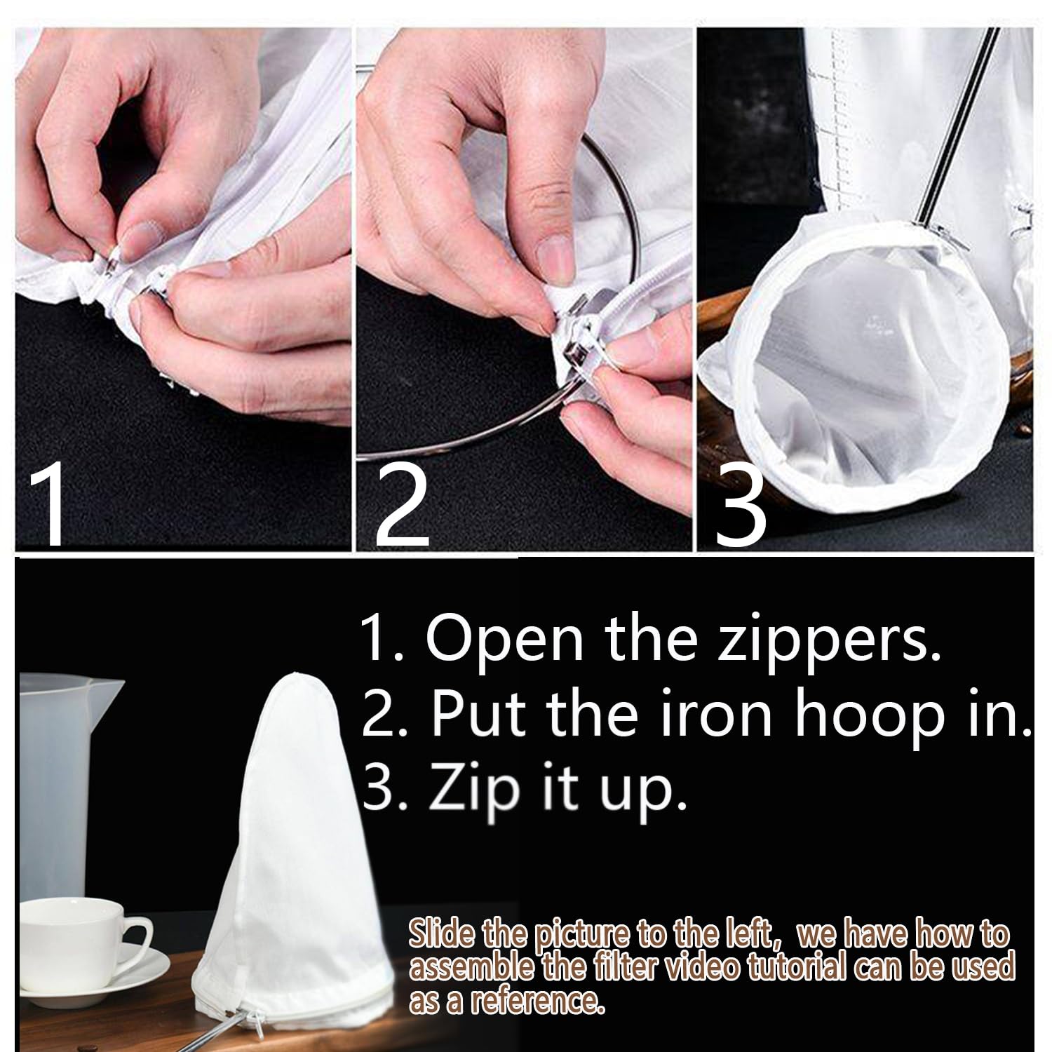 Cheese Cloths For Straining With Handle, 3Pcs Reusable Extra Fine Mesh Strainer, 2 Cotton Nut Milk Bag & 1 Nylon Filter Bag, Che