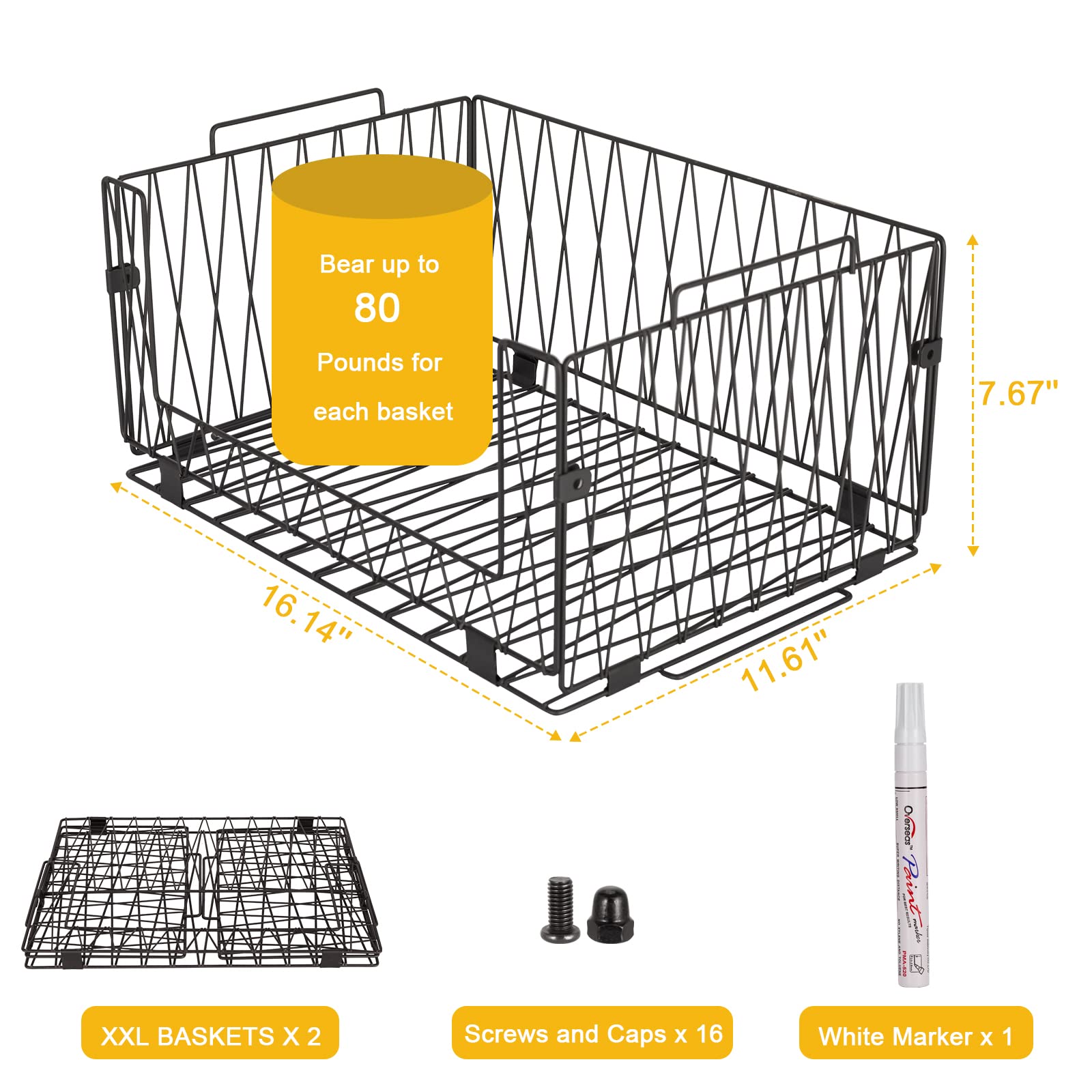 Dxlac 4 Packs Kitchen Organization And Storage Pantry Baskets, Fruit & Vegetable Basket For Kitchen Cabinet, Stackable Wire Bask